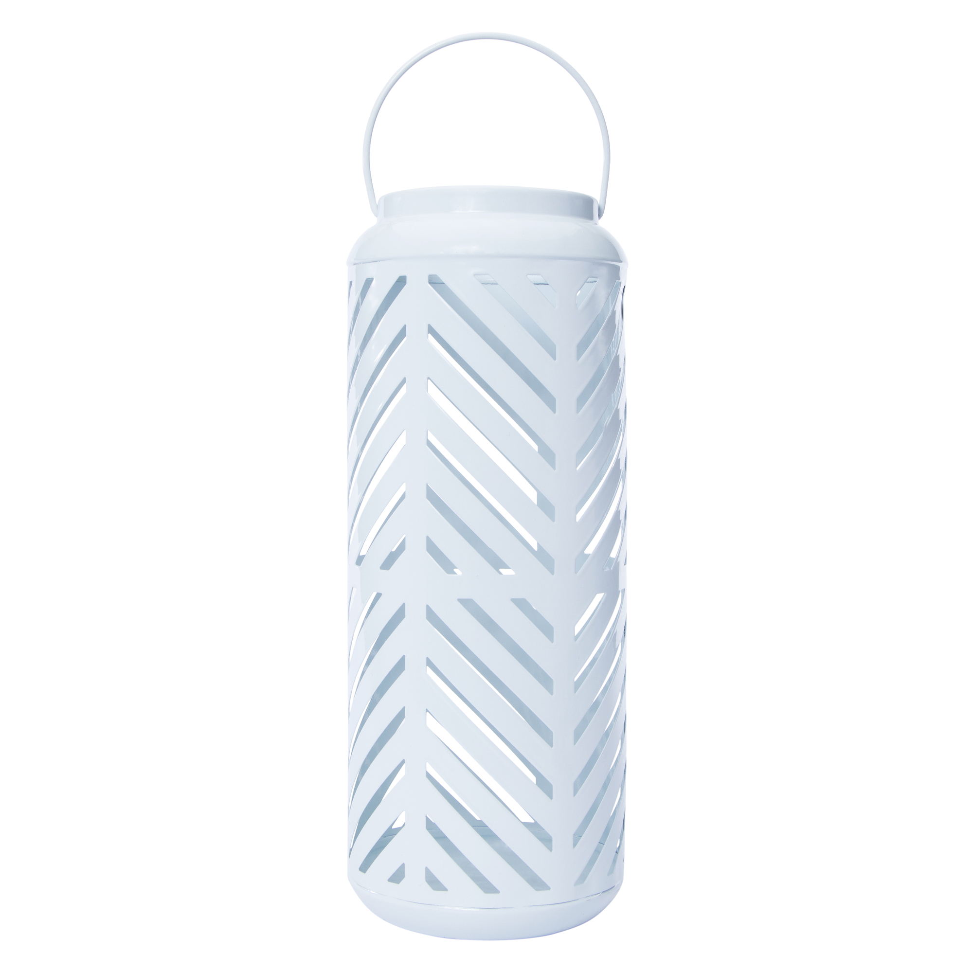 Metal Cut-Out Lantern - White