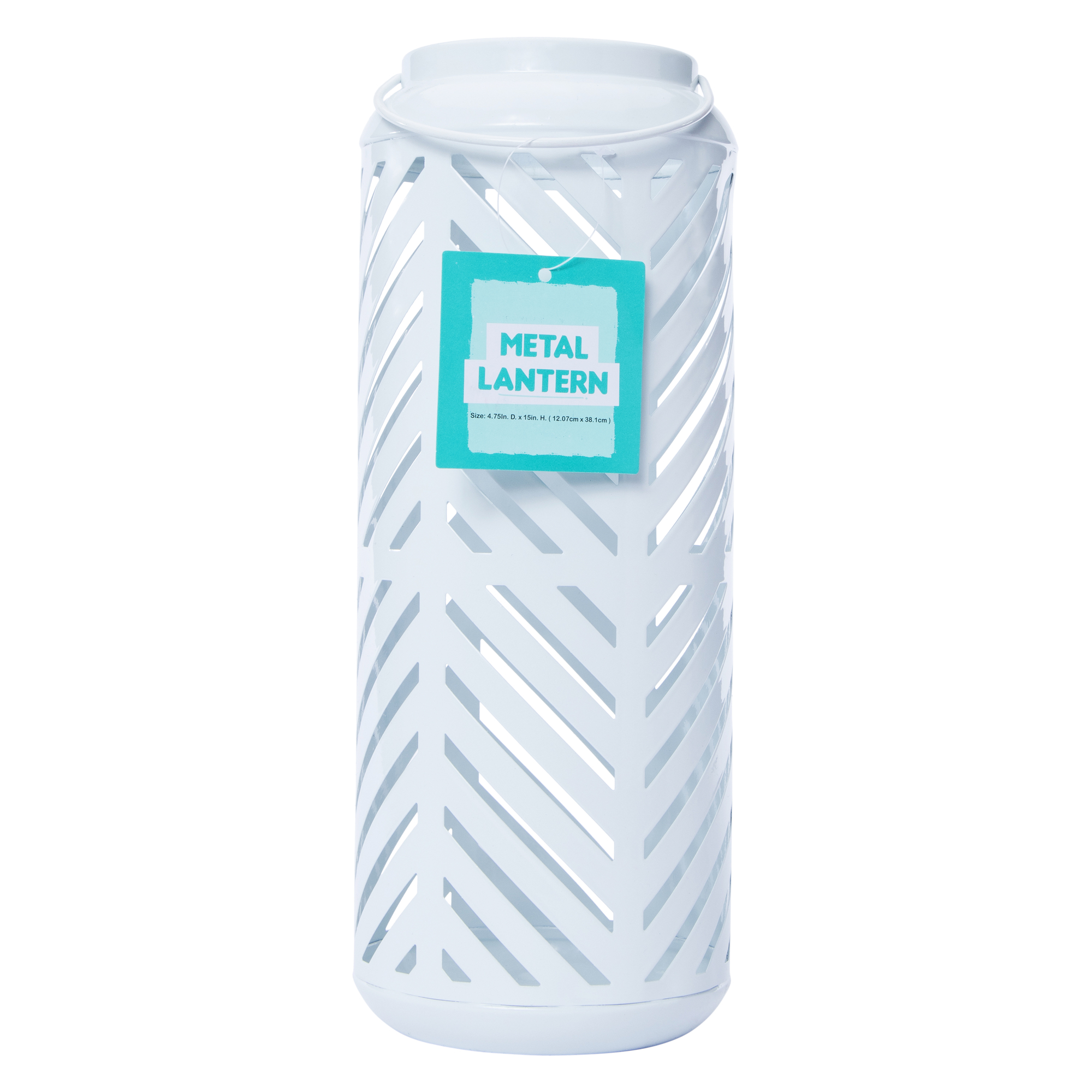 Metal Cut-Out Lantern - White