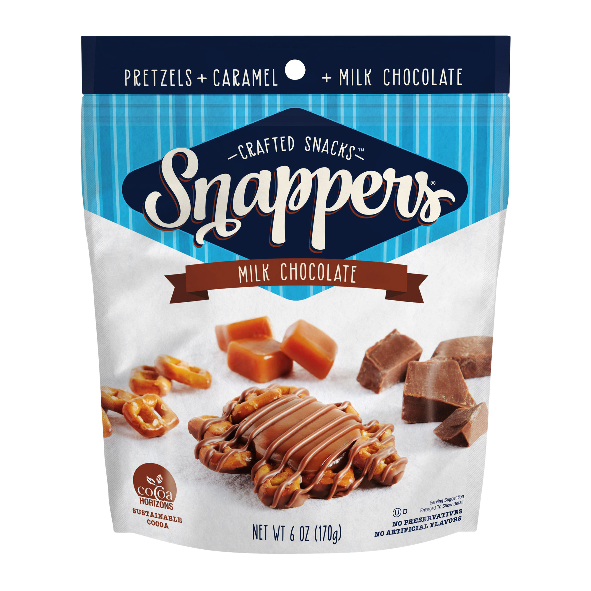 Snappers® Crafted Snacks Pretzels + Caramel + Milk Chocolate 6oz