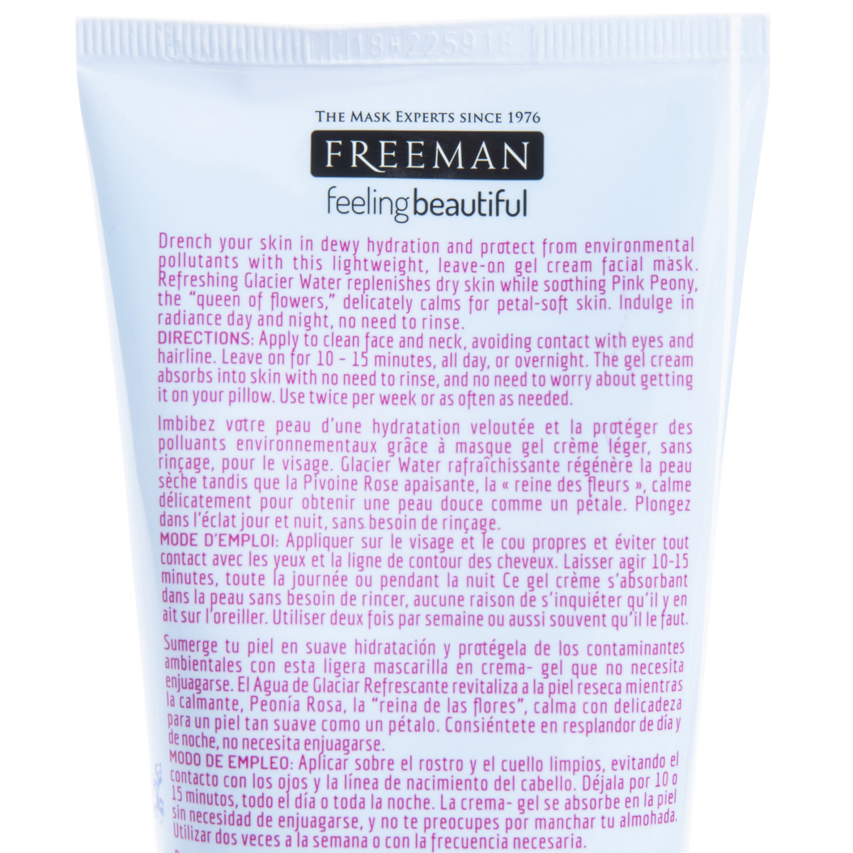 Freeman® Feeling Beautiful™ Hydrating Anti-Pollution Mask w/ Glacier Water & Pink Peony
