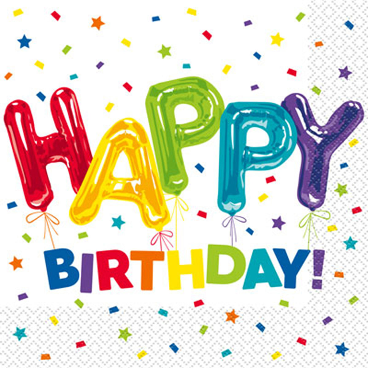 Happy Birthday Rainbow Balloon Napkins 16-Count