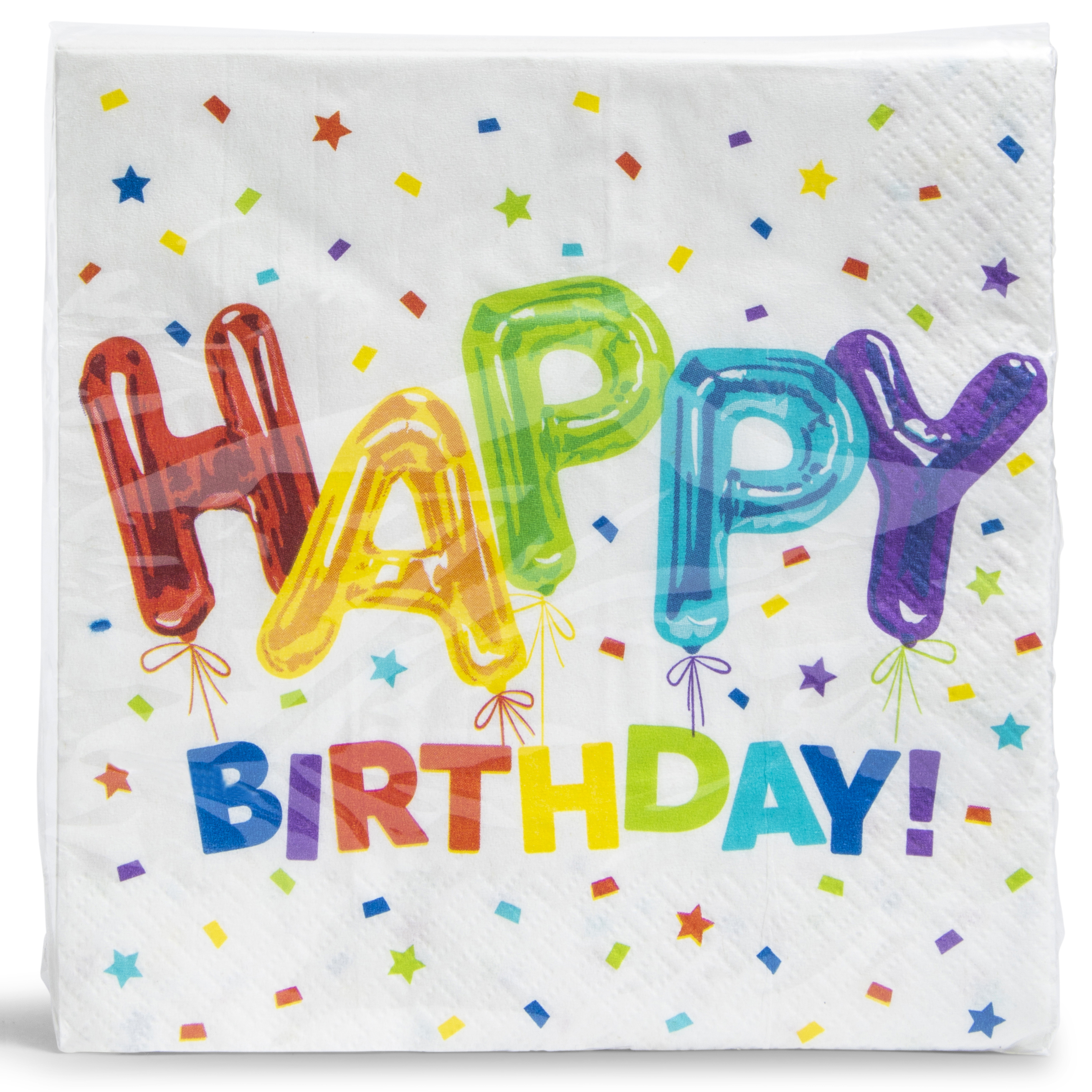 Happy Birthday Rainbow Balloon Napkins 16-Count