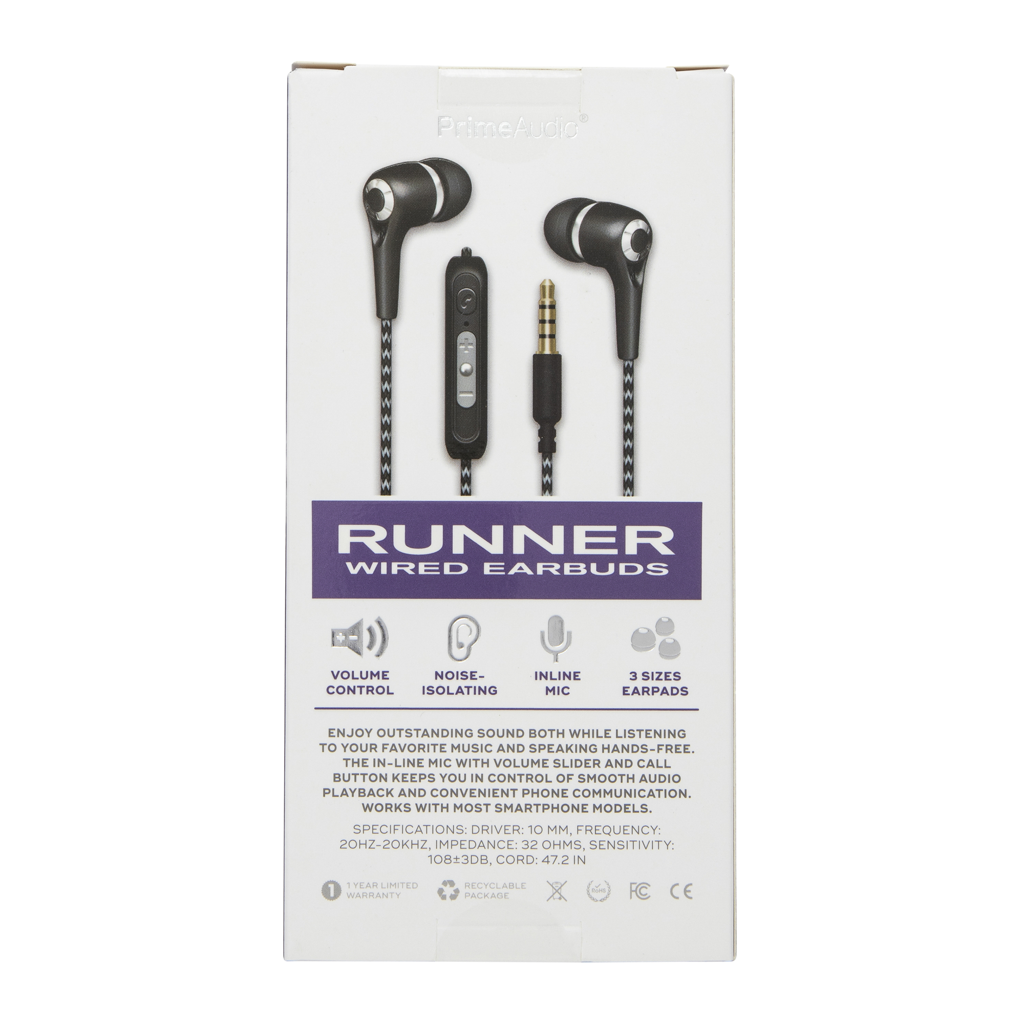 Runner Wired Earbuds With inline Microphone