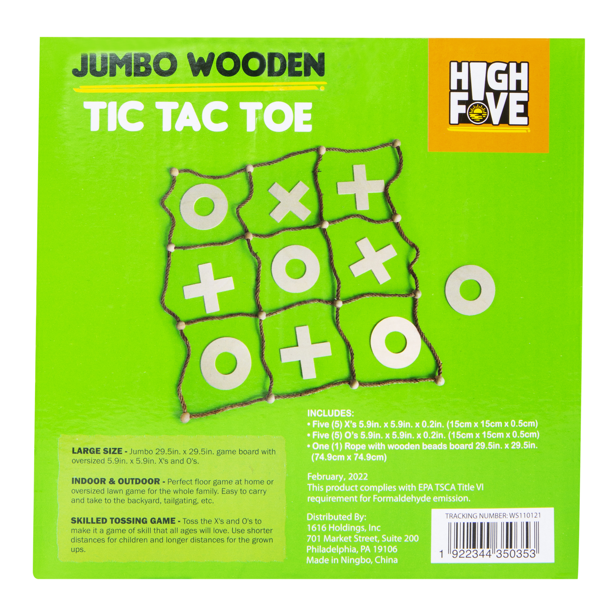 Jumbo Wooden Tic Tac Toe Game Set