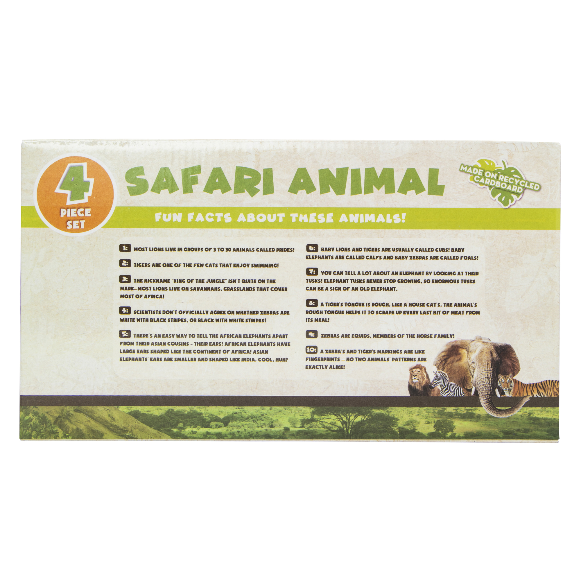 Safari Animal Figures 4-Piece Play Set