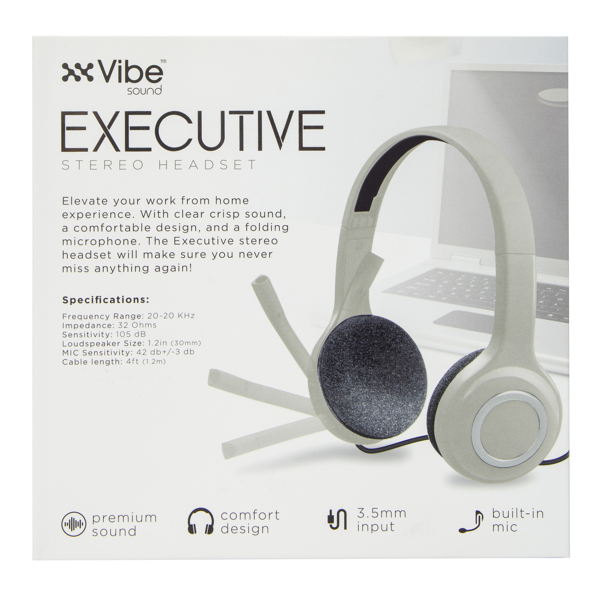 Executive Stereo Headset With Boom Mic