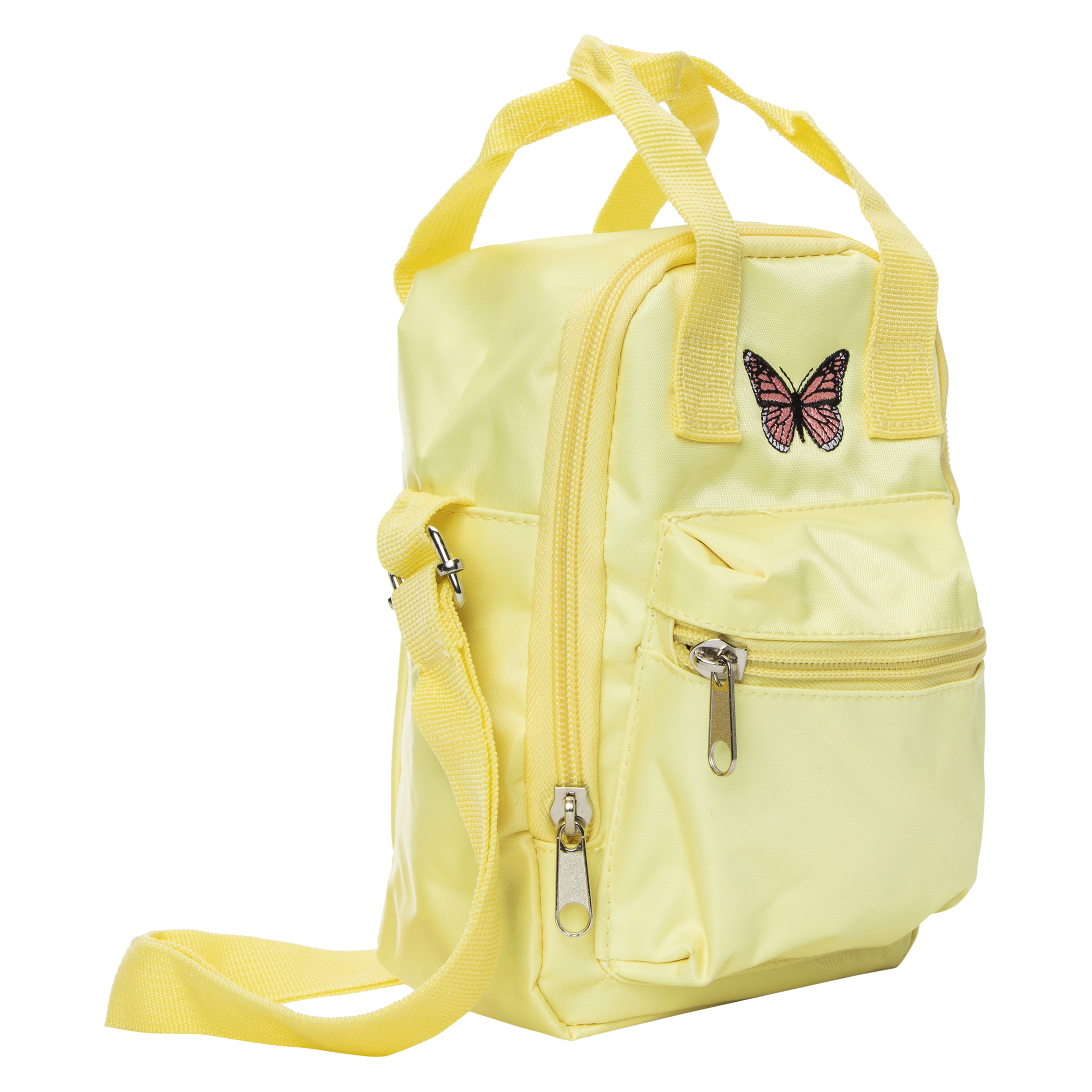 Blush Super Mini Sling Bag With Embroidered Rainbow Icon 6in x 8in