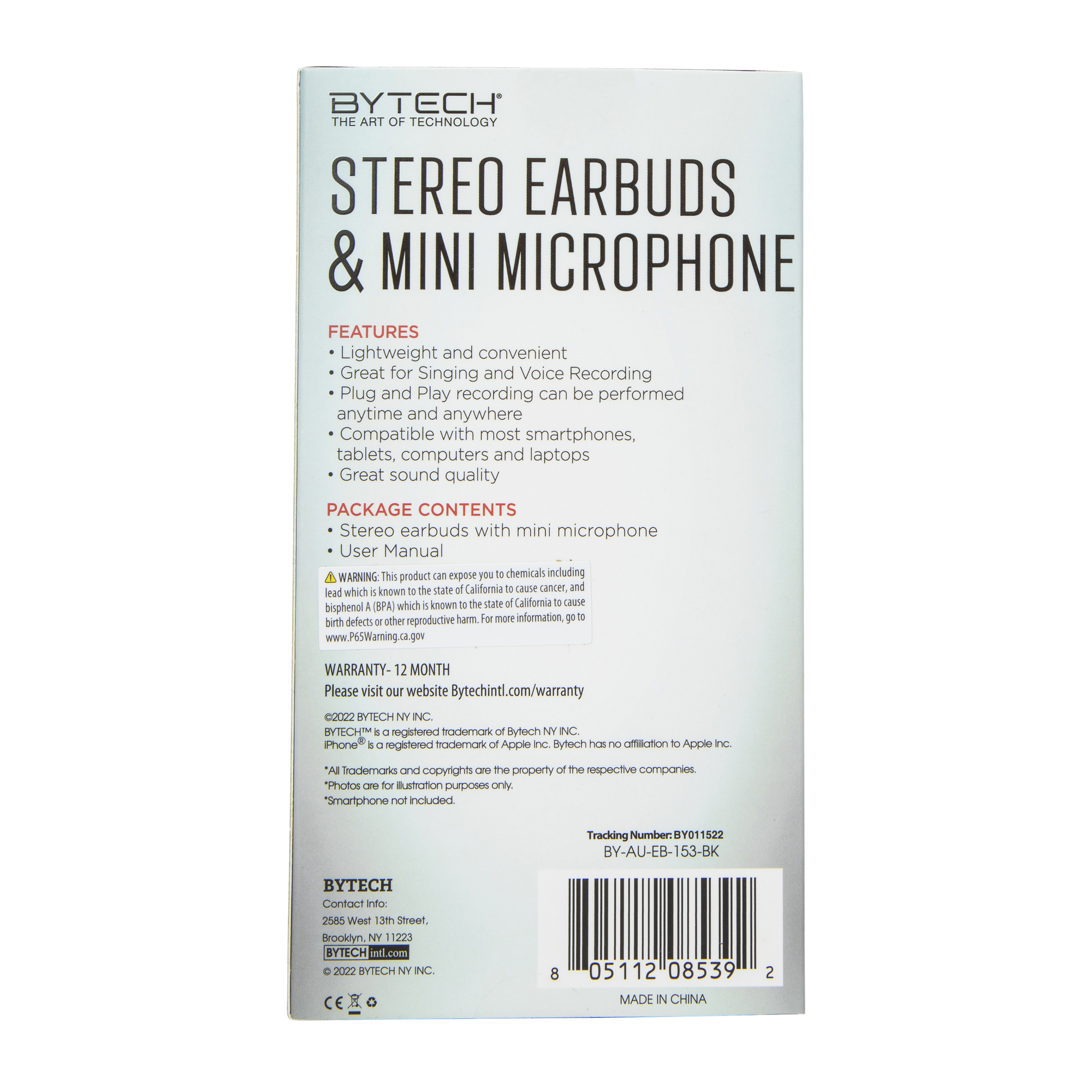 Stereo Earbuds & Mini Microphone