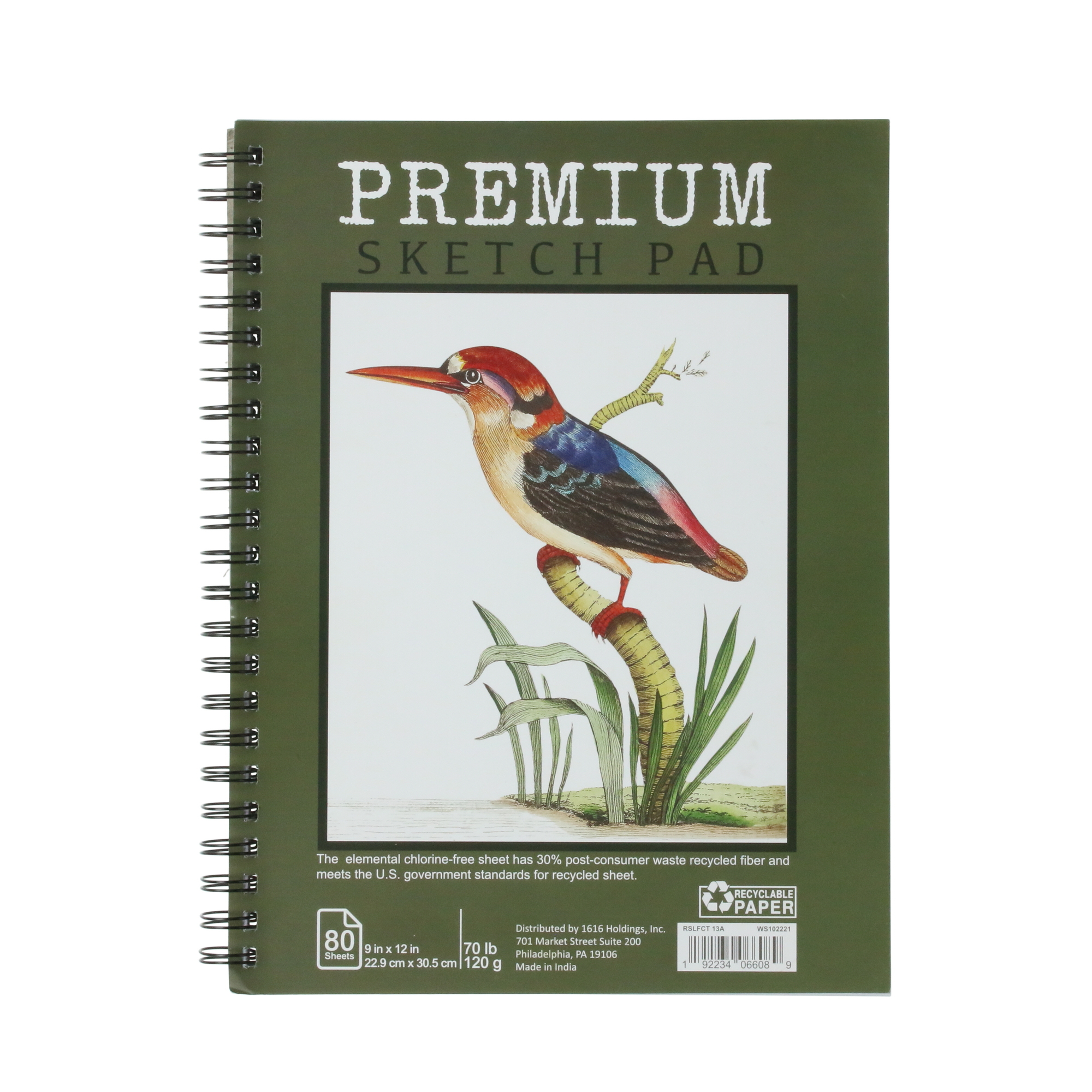 Recycled Paper Sketchbook 9in x 12in