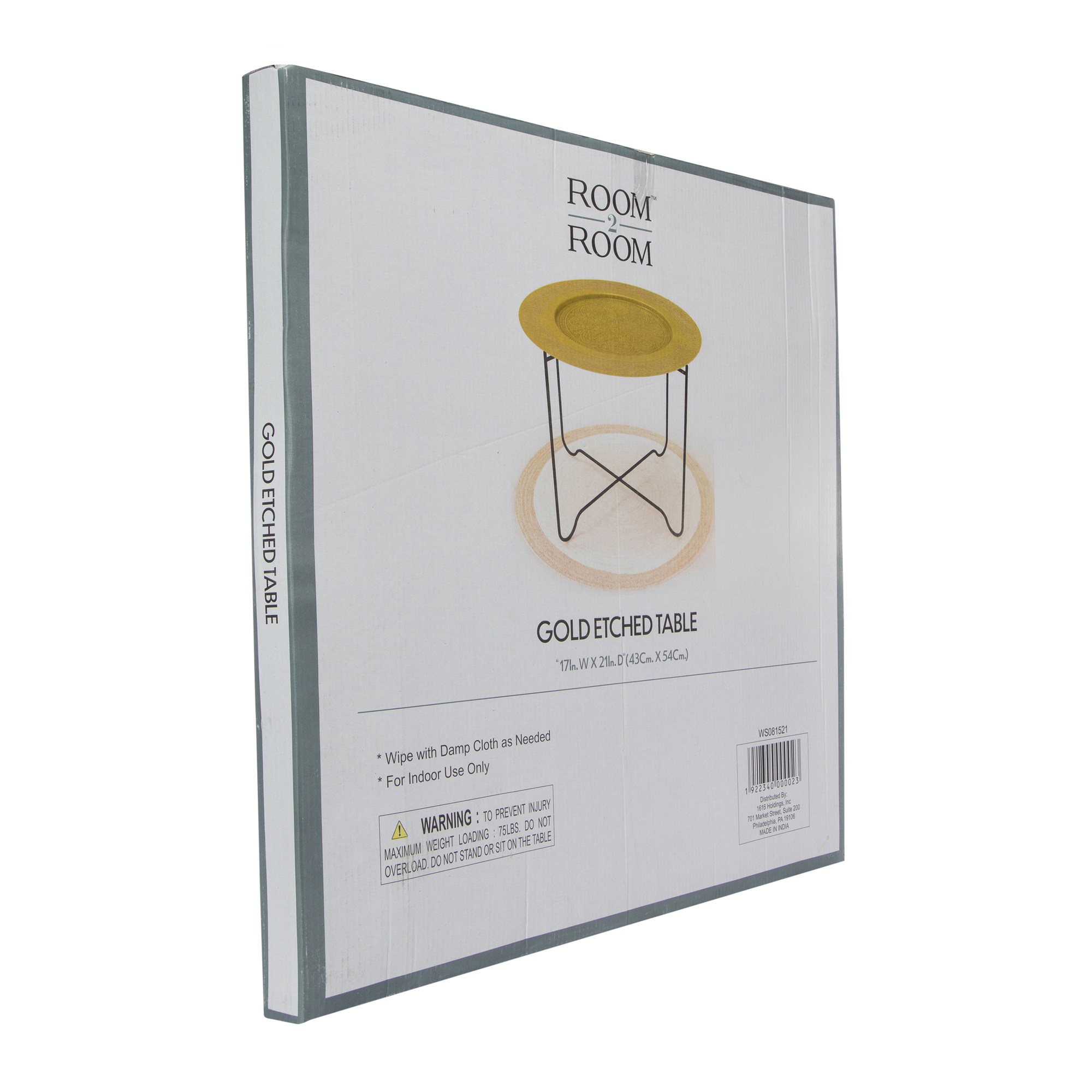 Gold Etched Table 17in x 21in