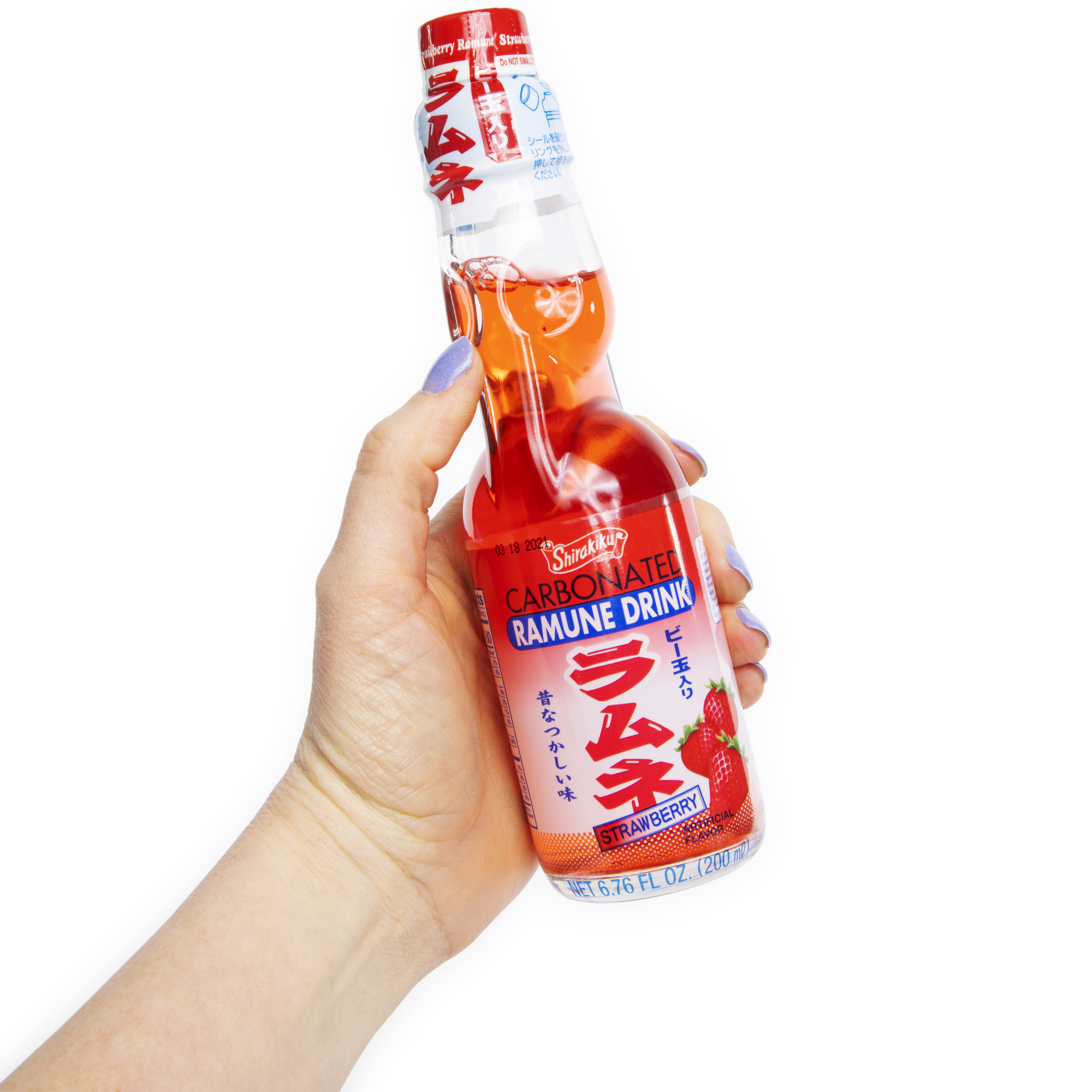 Strawberry Ramune Carbonated Drink 6.76oz