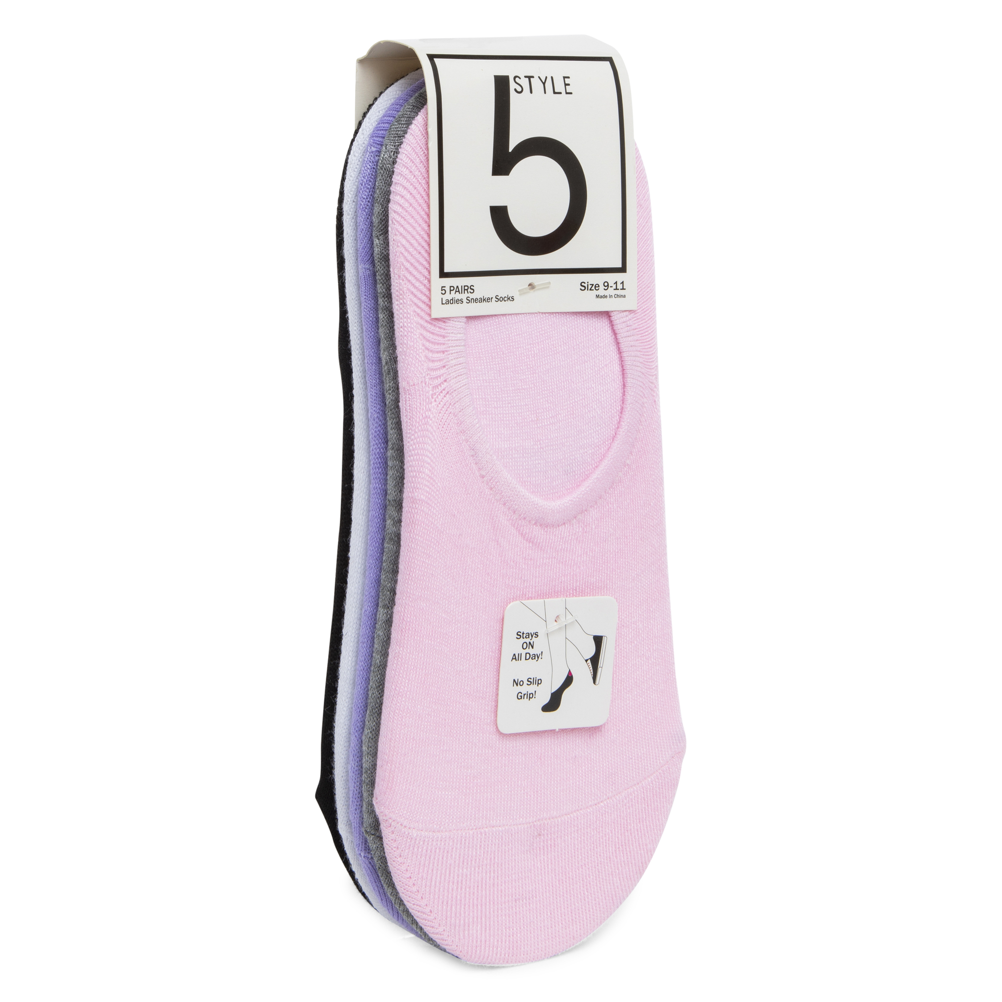 No-Show Sneaker Liner Socks 5-Pack - Assorted Colors