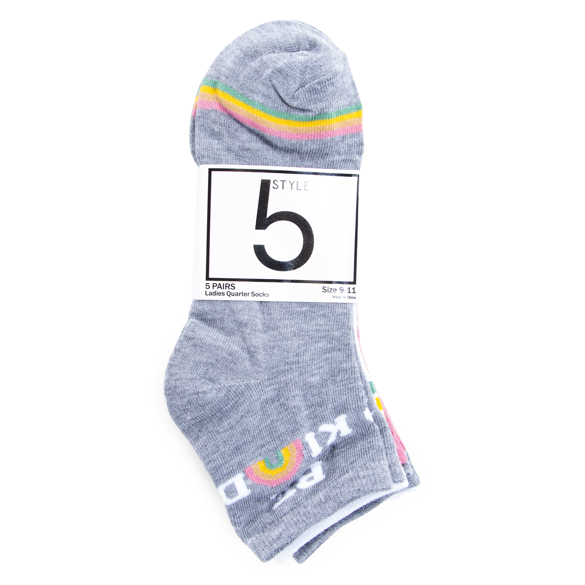 Quarter Crew Socks 5-Pack - Be Kind