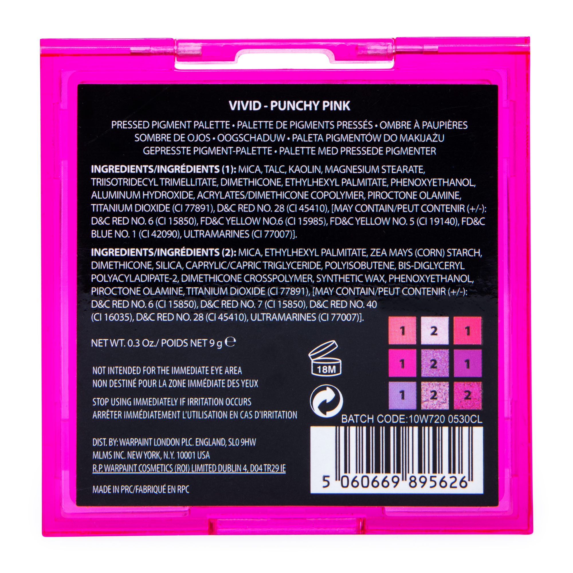 W7® Vivid Pink Eyeshadow Palette