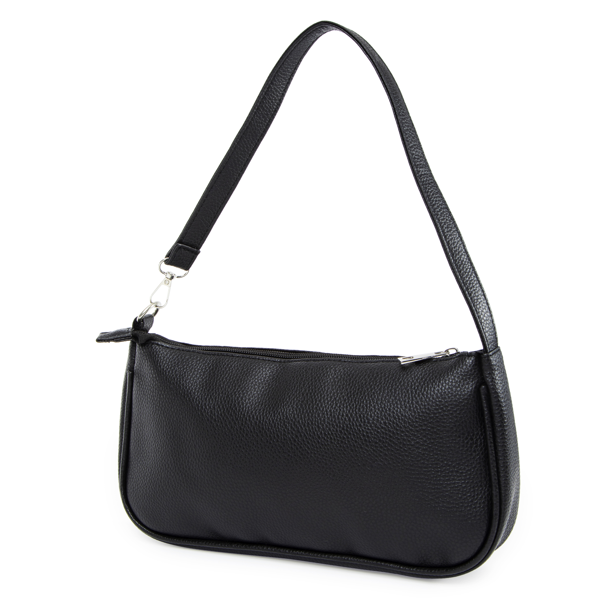 Y2K Retro Baguette Shoulder Bag - Black