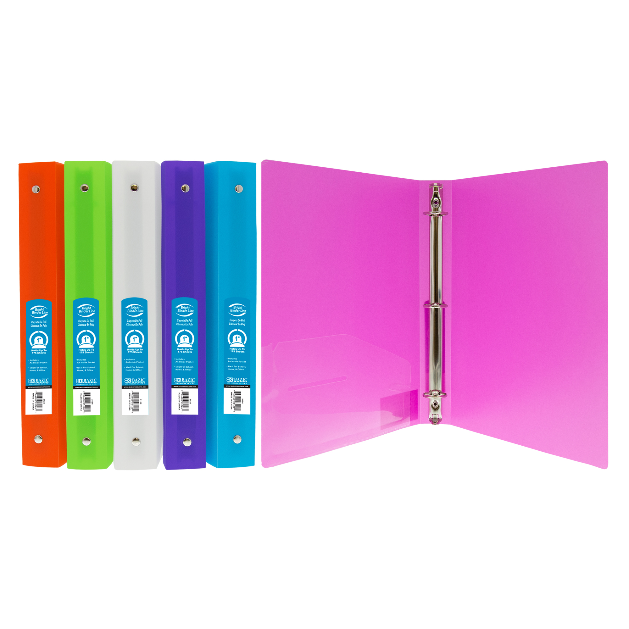 Bright Colors 1in 3-Ring Binder