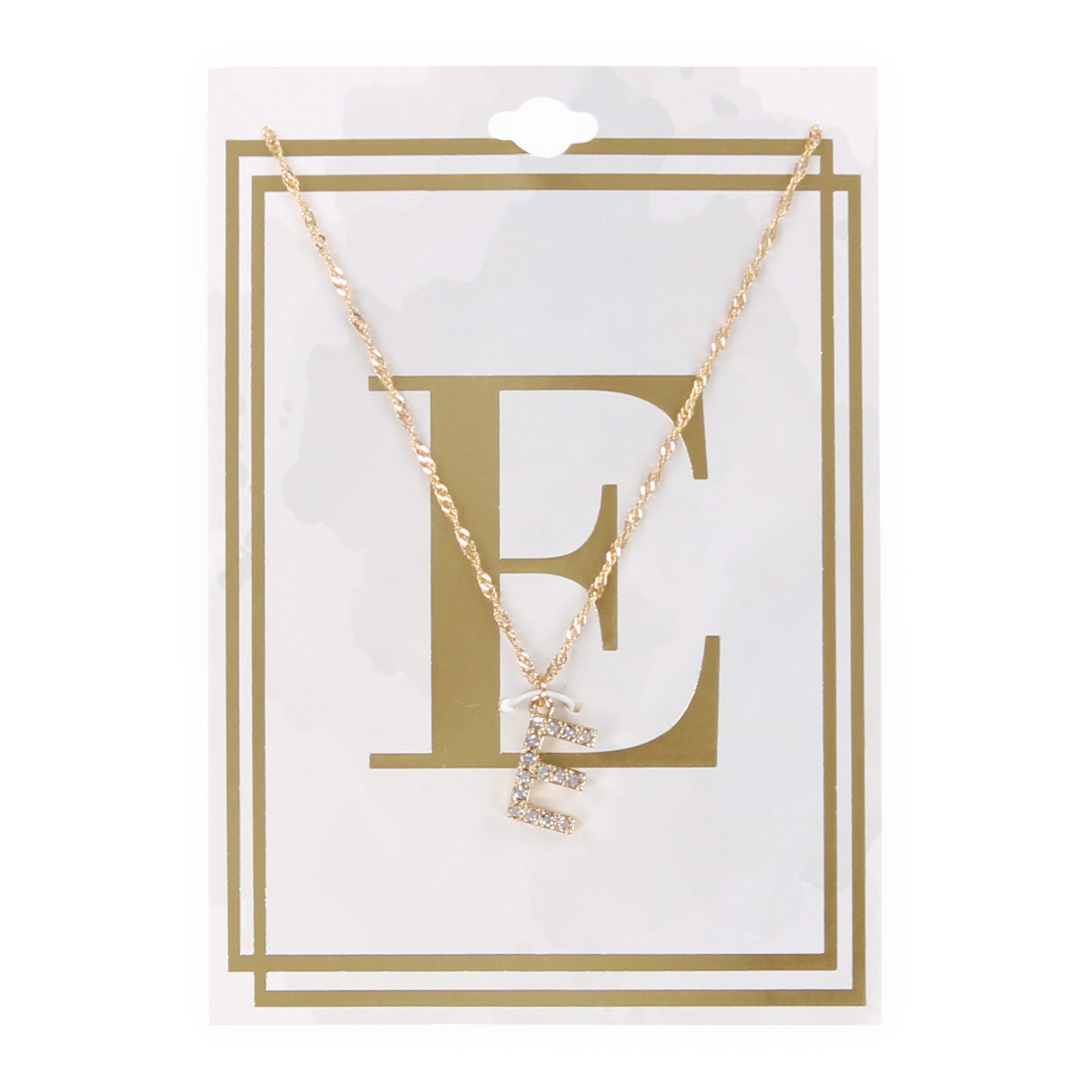 Letter E Diamond initial Charm Necklace