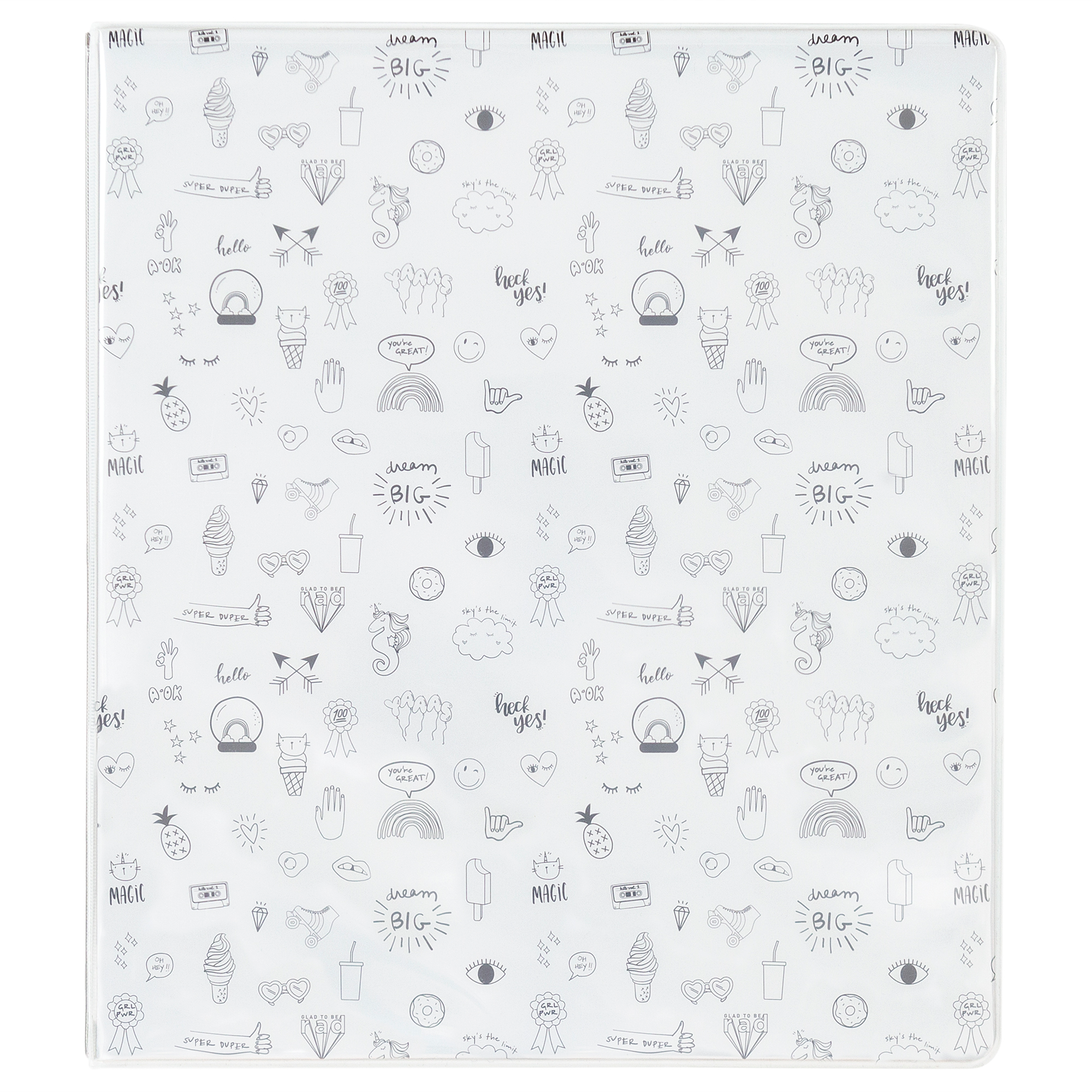 Doodle Art Pattern 3-Ring Binder