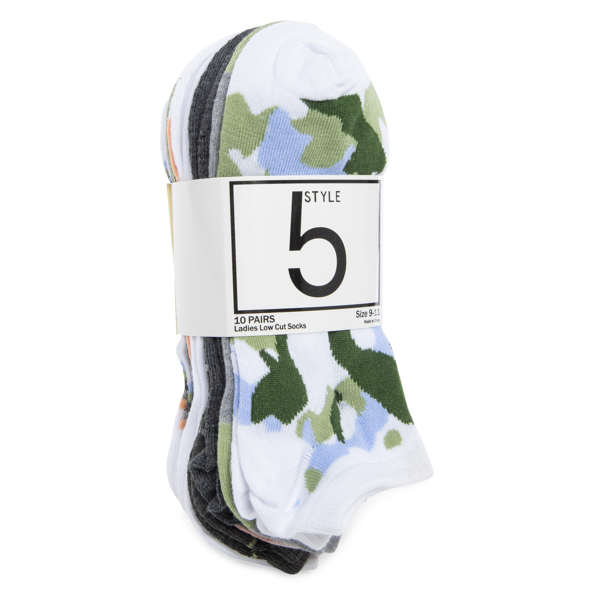 Low Cut Ankle Socks, Assorted Patterns 10-Pack