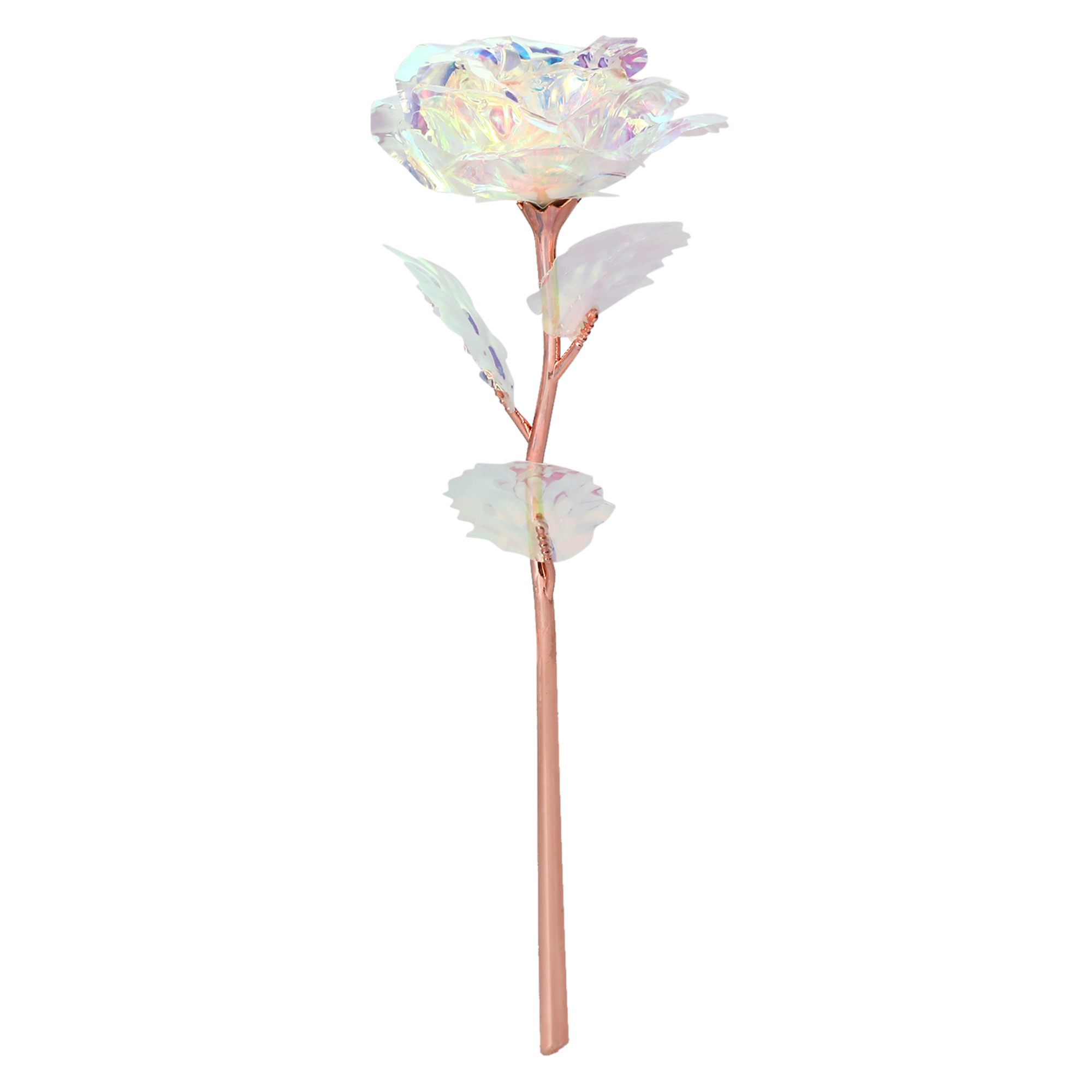 Holographic Rose Stem 10in