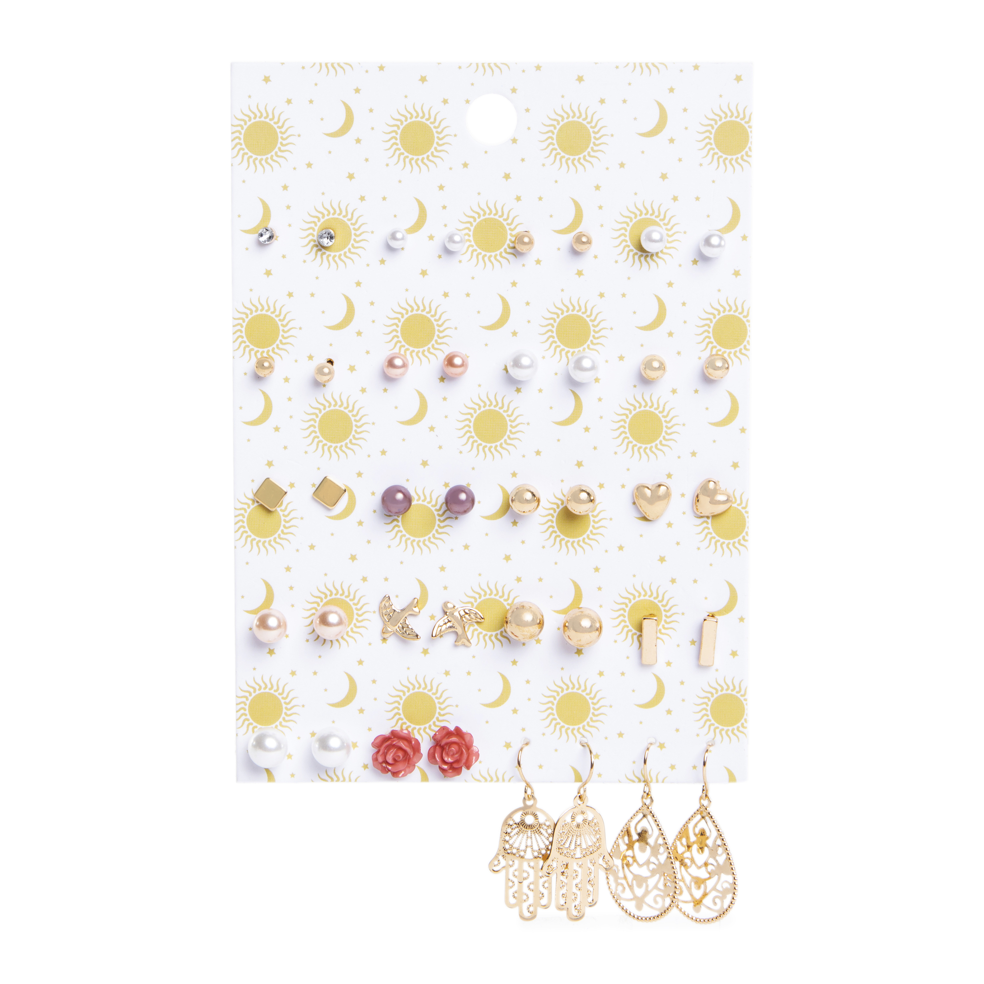 Delicate Studs & Dangle Earrings Set, 20 Pairs