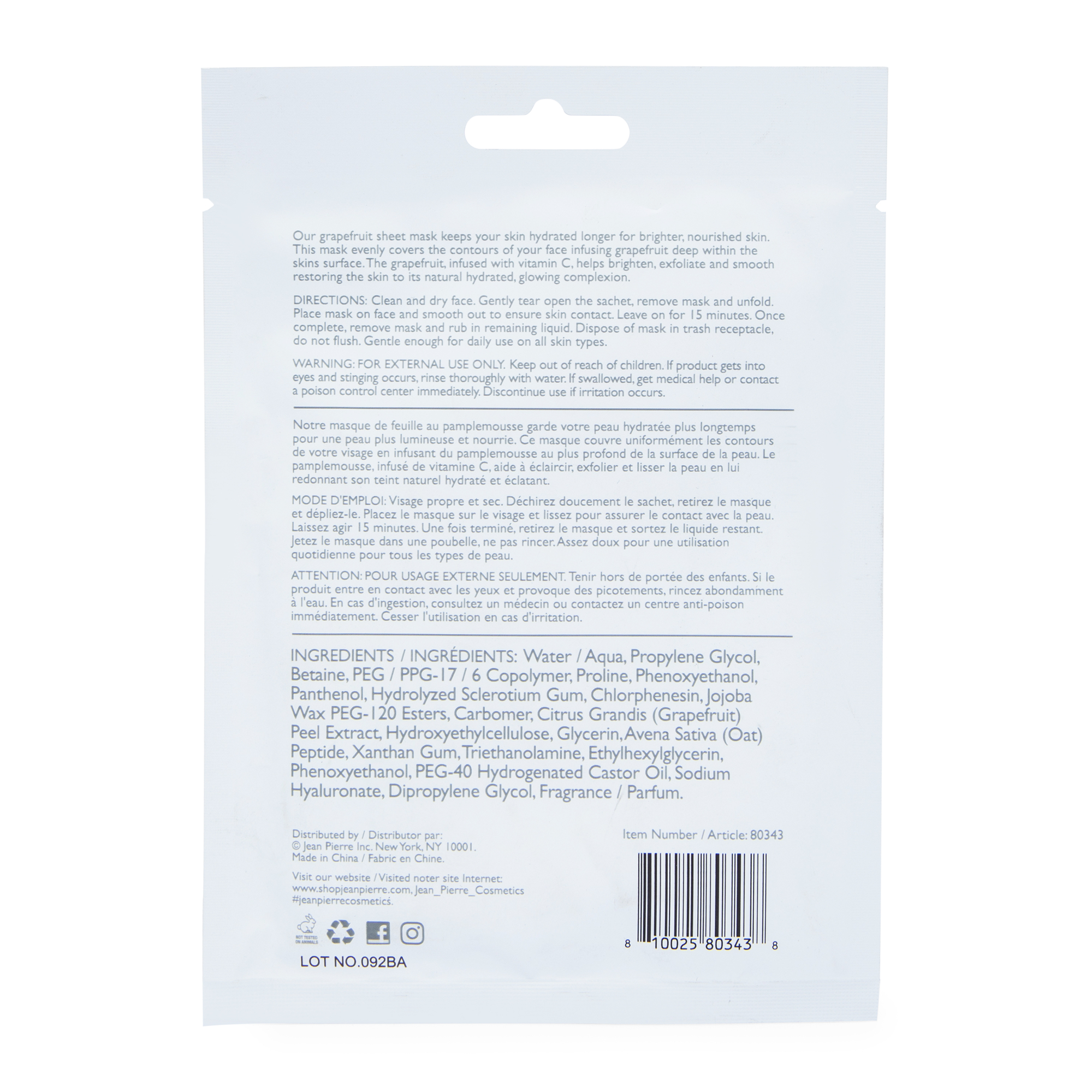 Skip The Spa™ Brightening & Exfoliating Sheet Face Mask