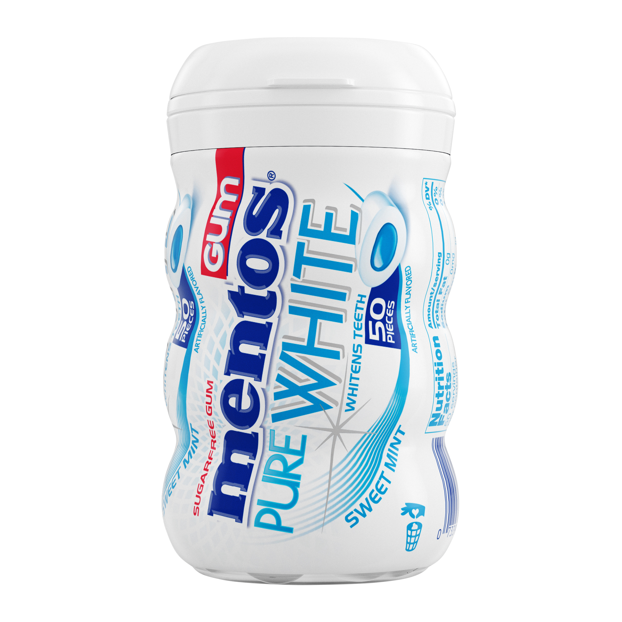 Mentos® Pure White Sweet Mint Sugar-Free Gum - 50 Pieces