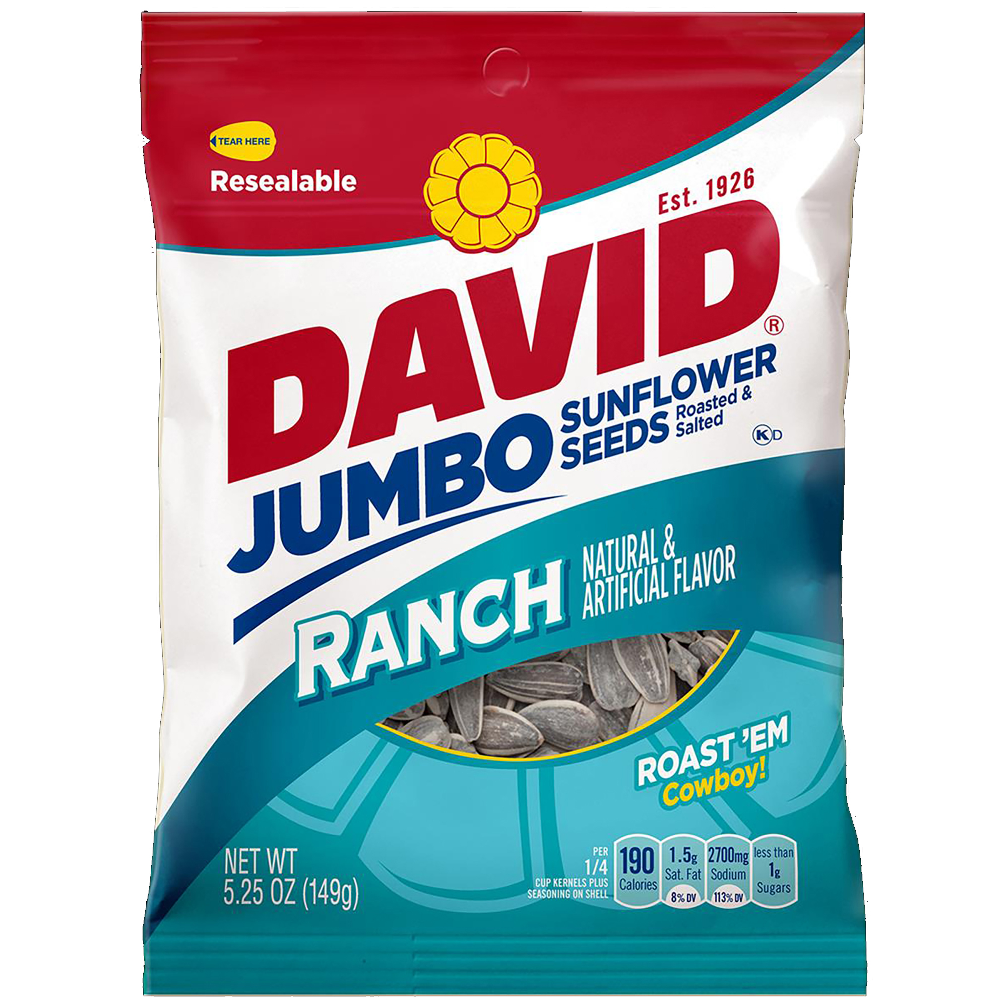 David® Ranch Roasted & Salted Jumbo Sunflower Seeds 5.25oz
