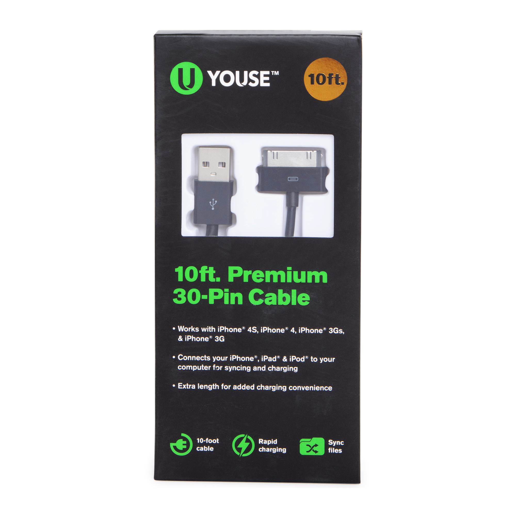 U-Youse™ 10ft Premium 30-Pin Cable