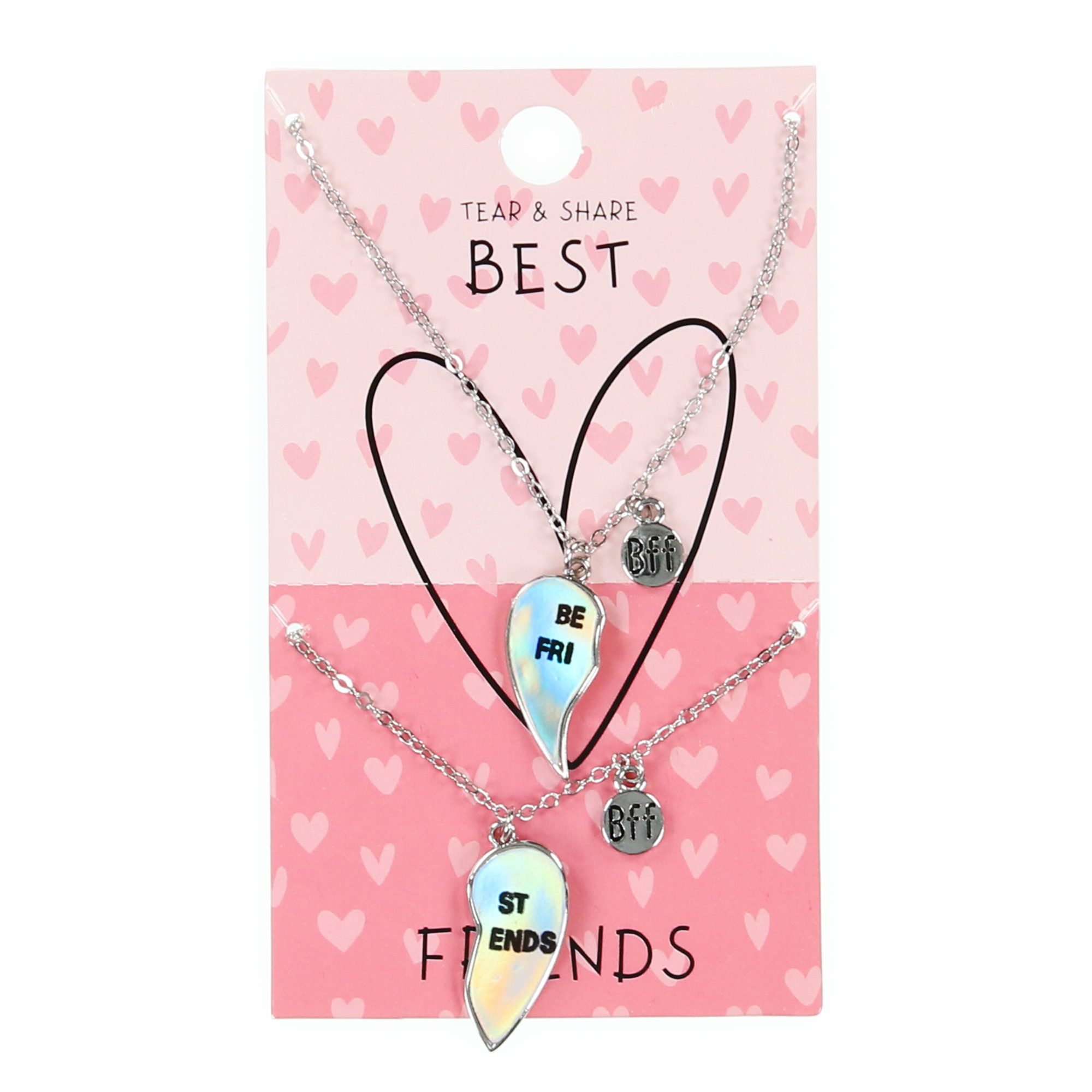Tear & Share Best Friends Heart Friendship Necklaces Set