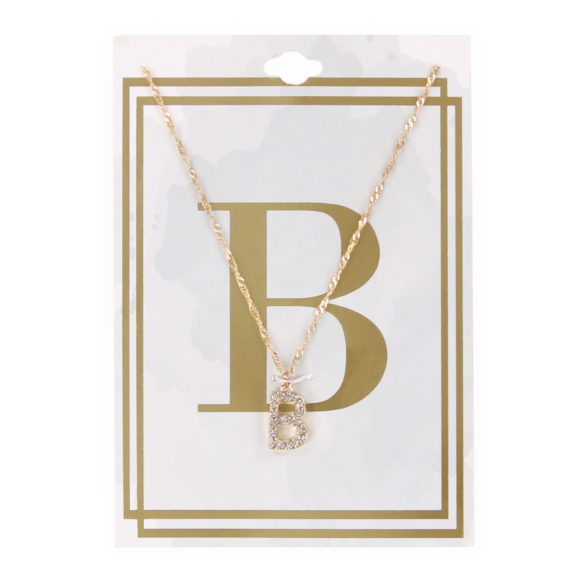 Letter B Diamond initial Charm Necklace