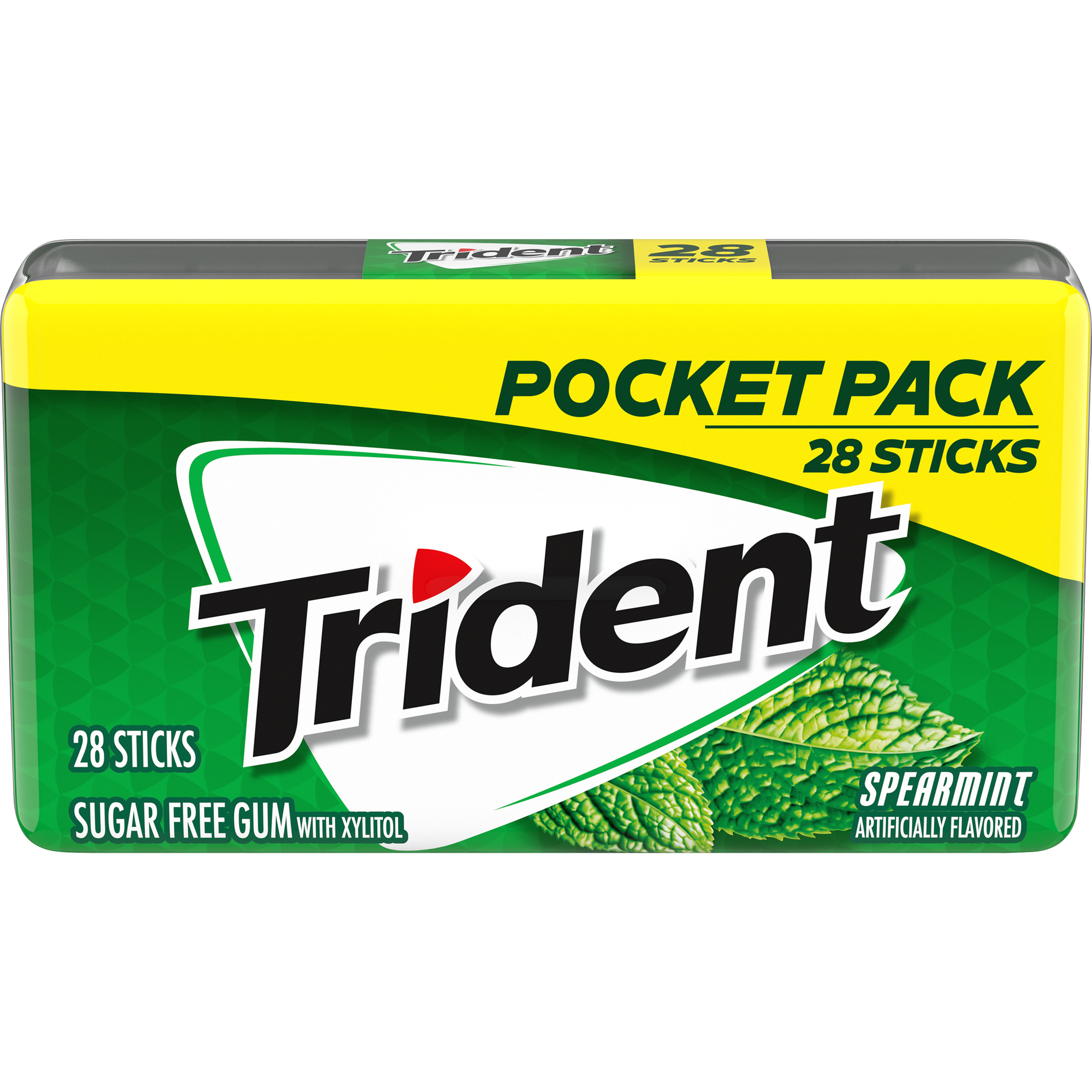 Trident® Spearmint Sugar-Free Gum Pocket Pack - 28 Sticks