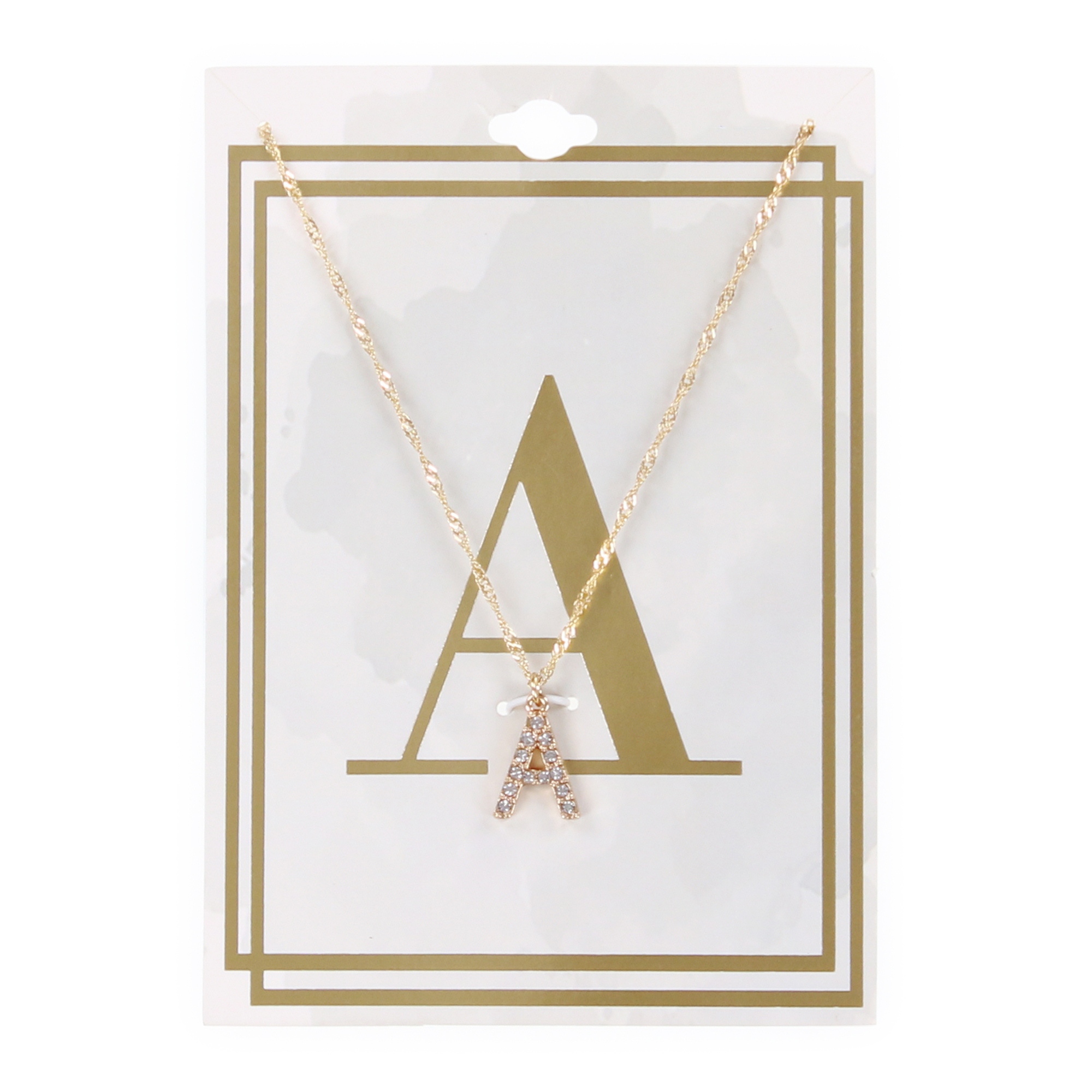 Letter A Diamond initial Charm Necklace