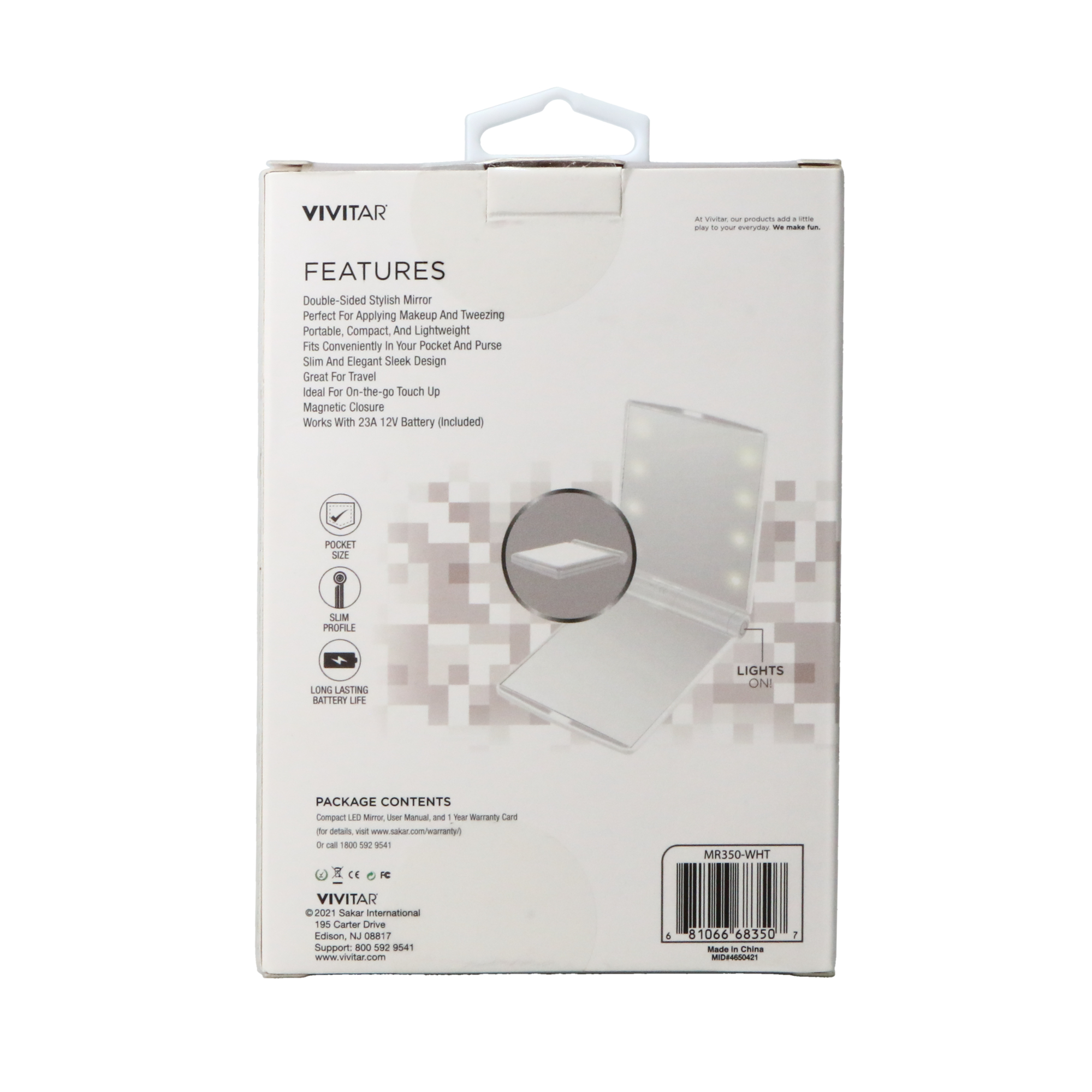 Vivitar® Simply Beautiful Compact LED Mirror