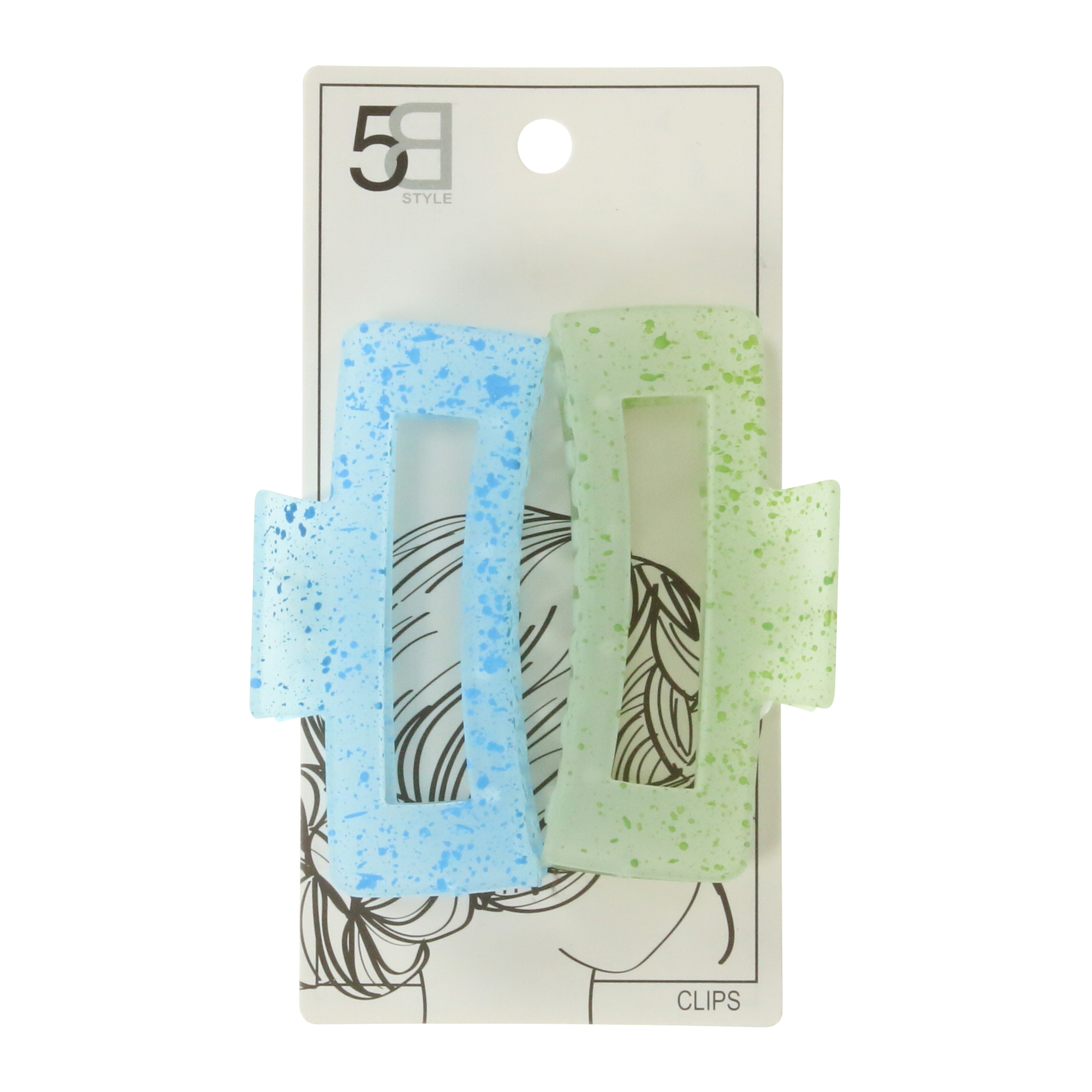 Rectangle Claw Hair Clips 2-Pack
