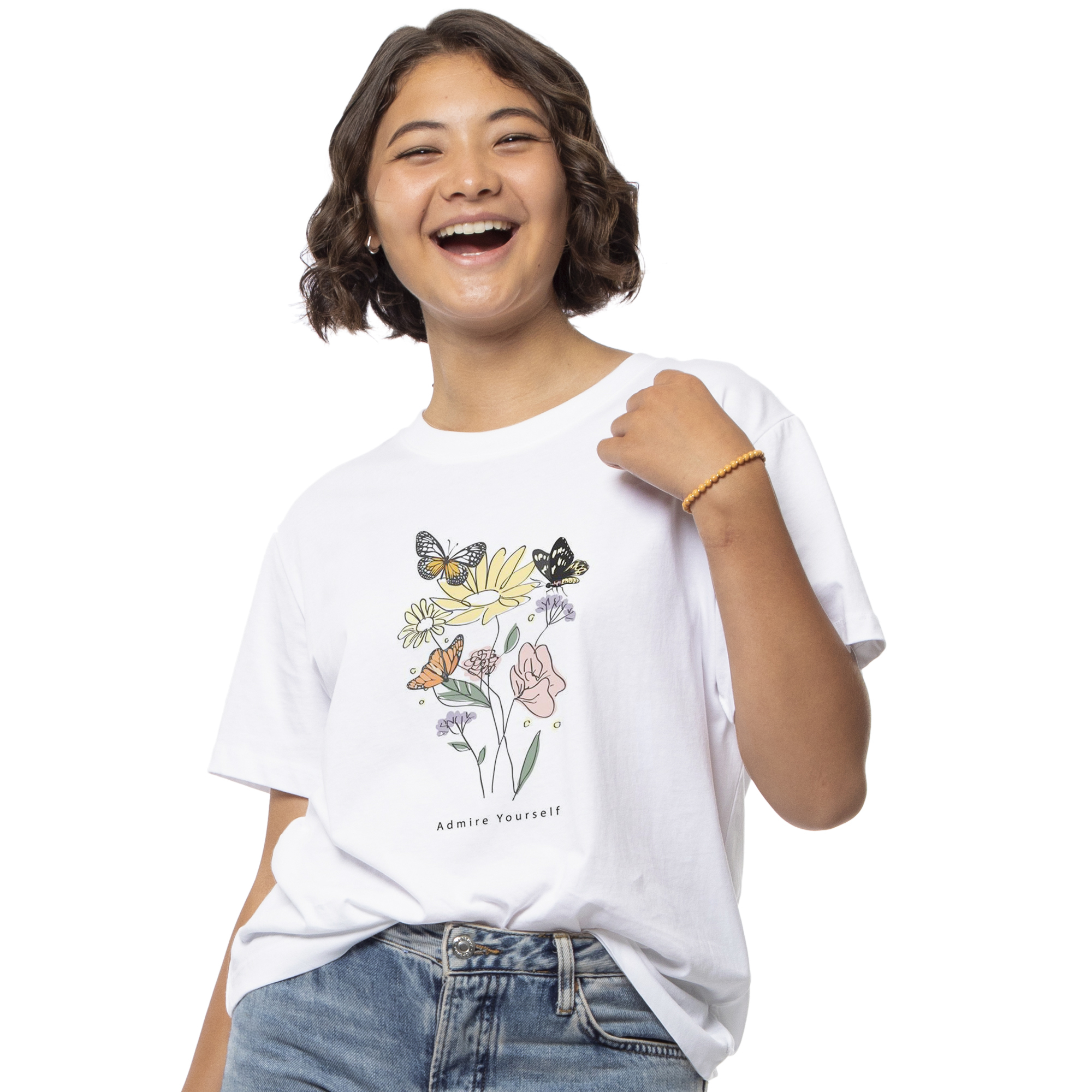 Admire Yourself' Floral Graphic Tee
