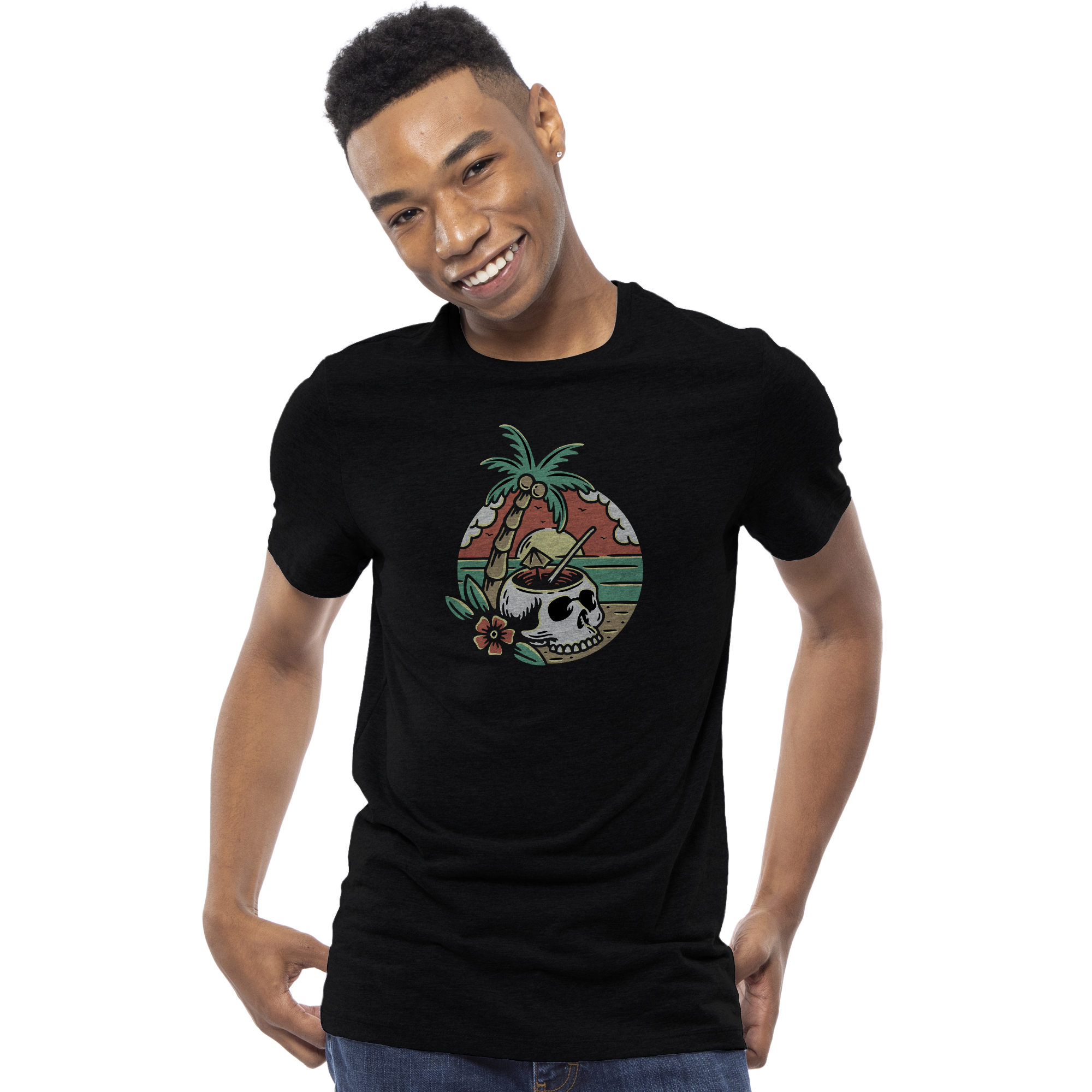 Tropical Skull Graphic Tee