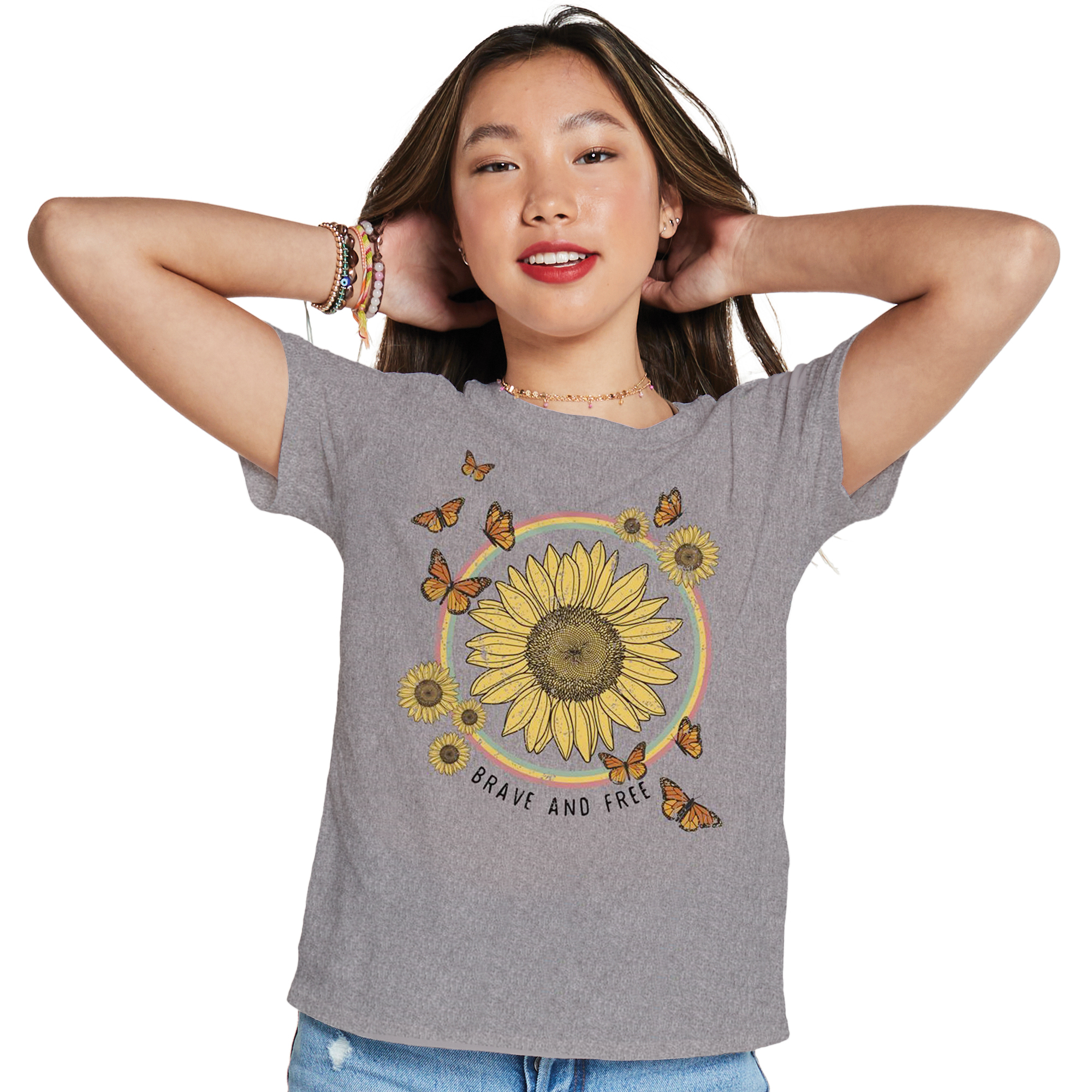 Brave & Free' Sunflower Graphic Tee