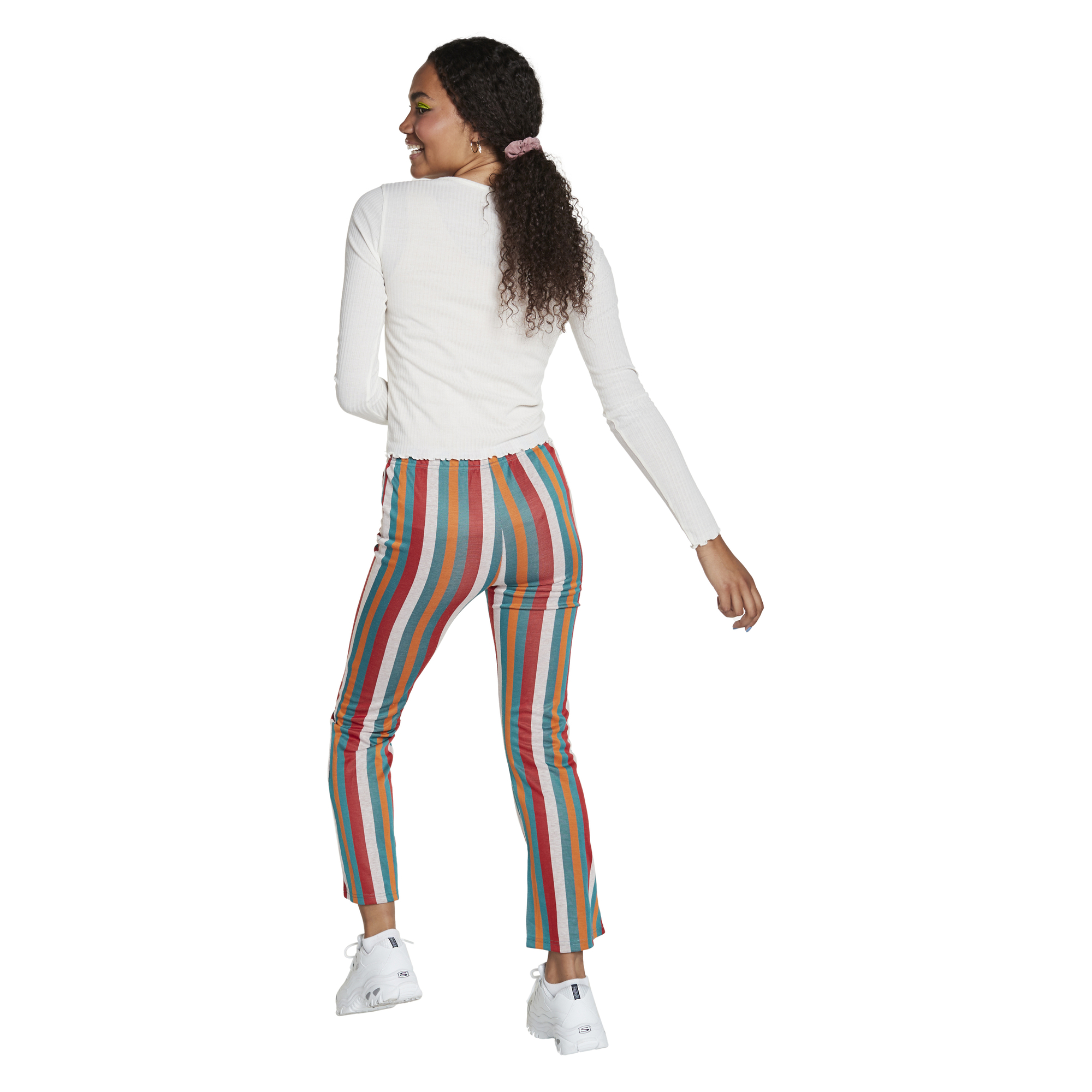 Juniors Ribbed Long Sleeve Tee w/ Celestial Embroidery