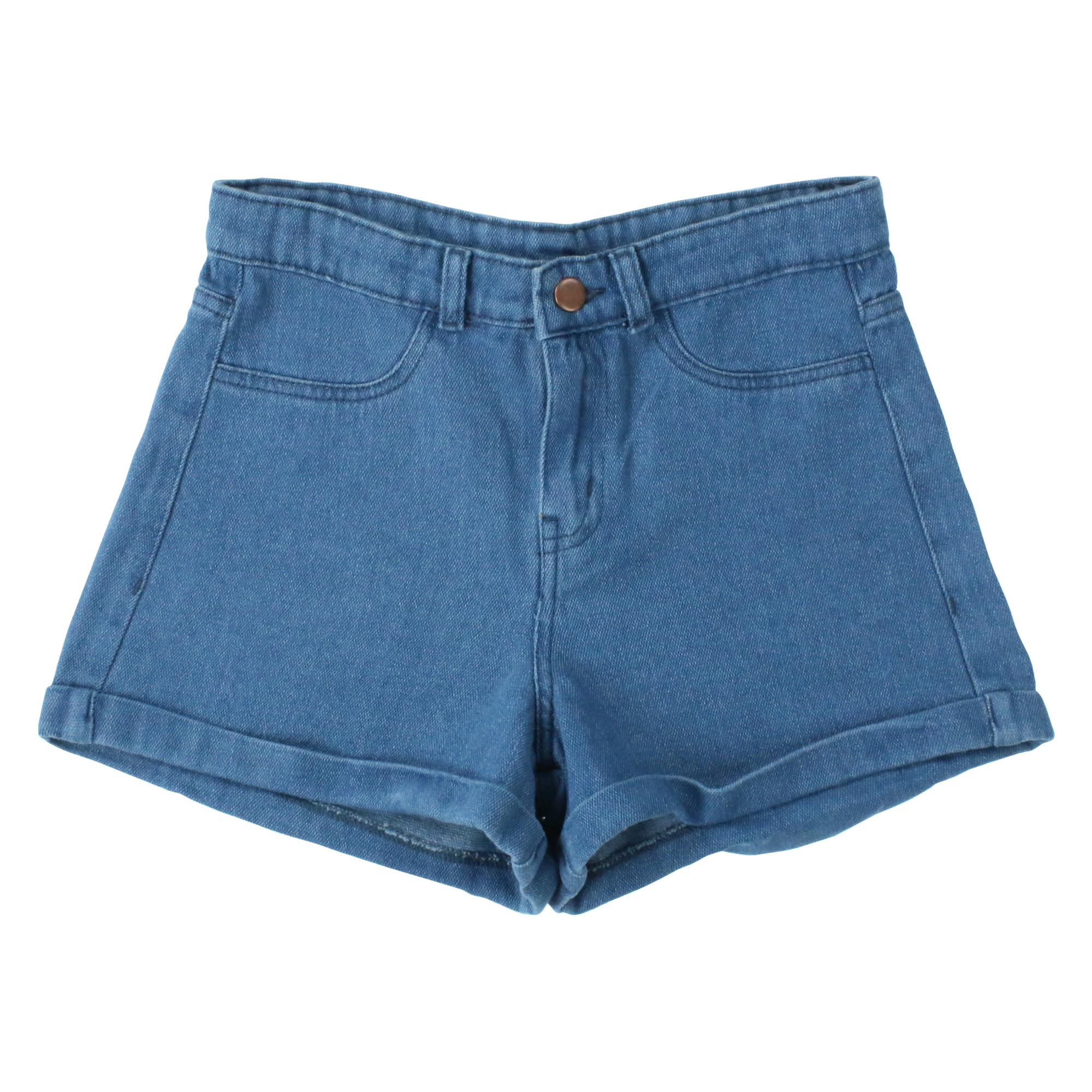 Cuffed Denim Shorts