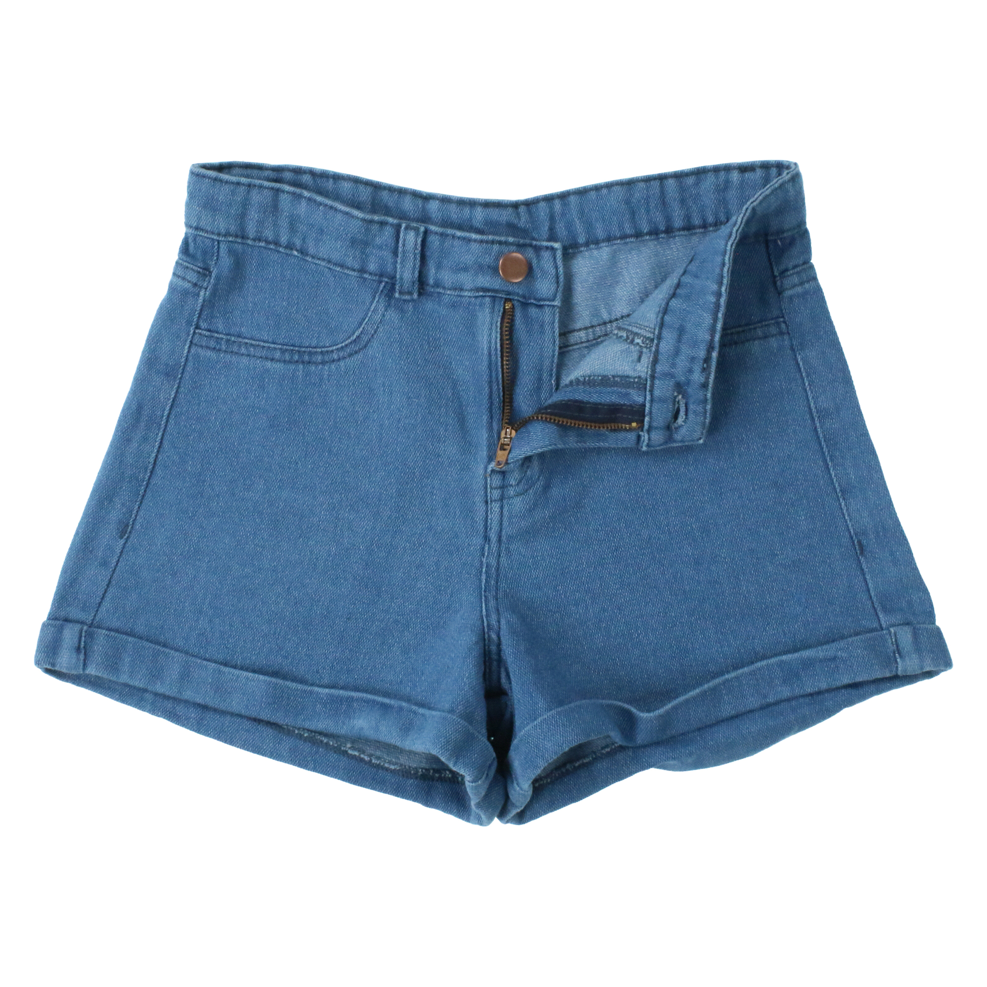 Cuffed Denim Shorts