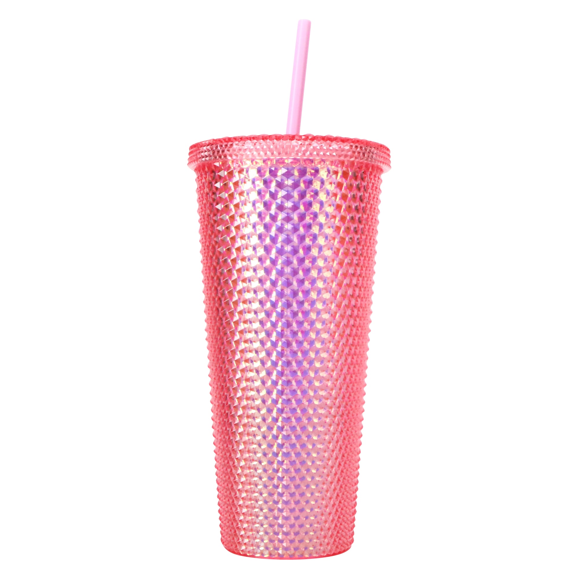 Iridescent Studded Tumbler With Straw, BPA Free - 24oz | Five Below