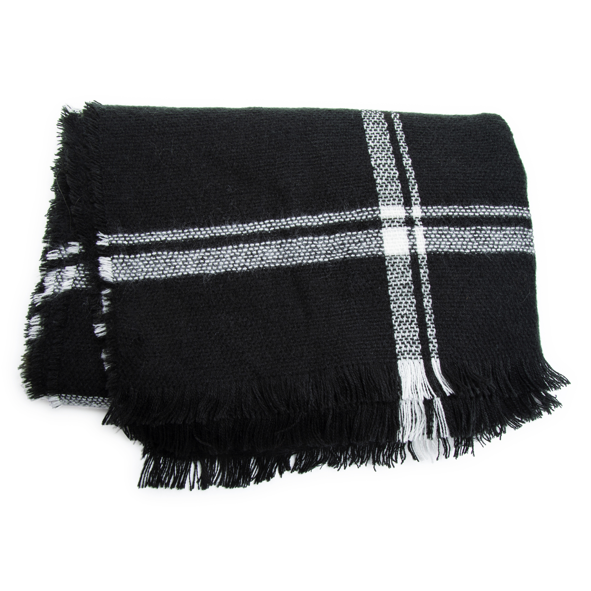 Plaid Oblong Scarf