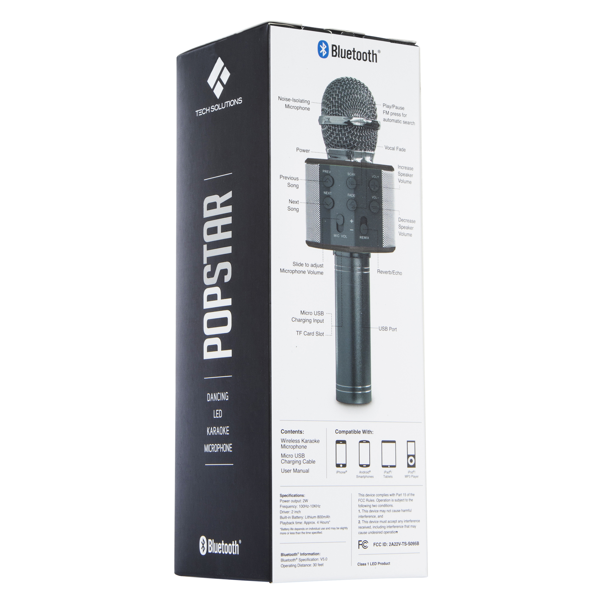 Popstar Dancing LED Bluetooth® Karaoke Microphone