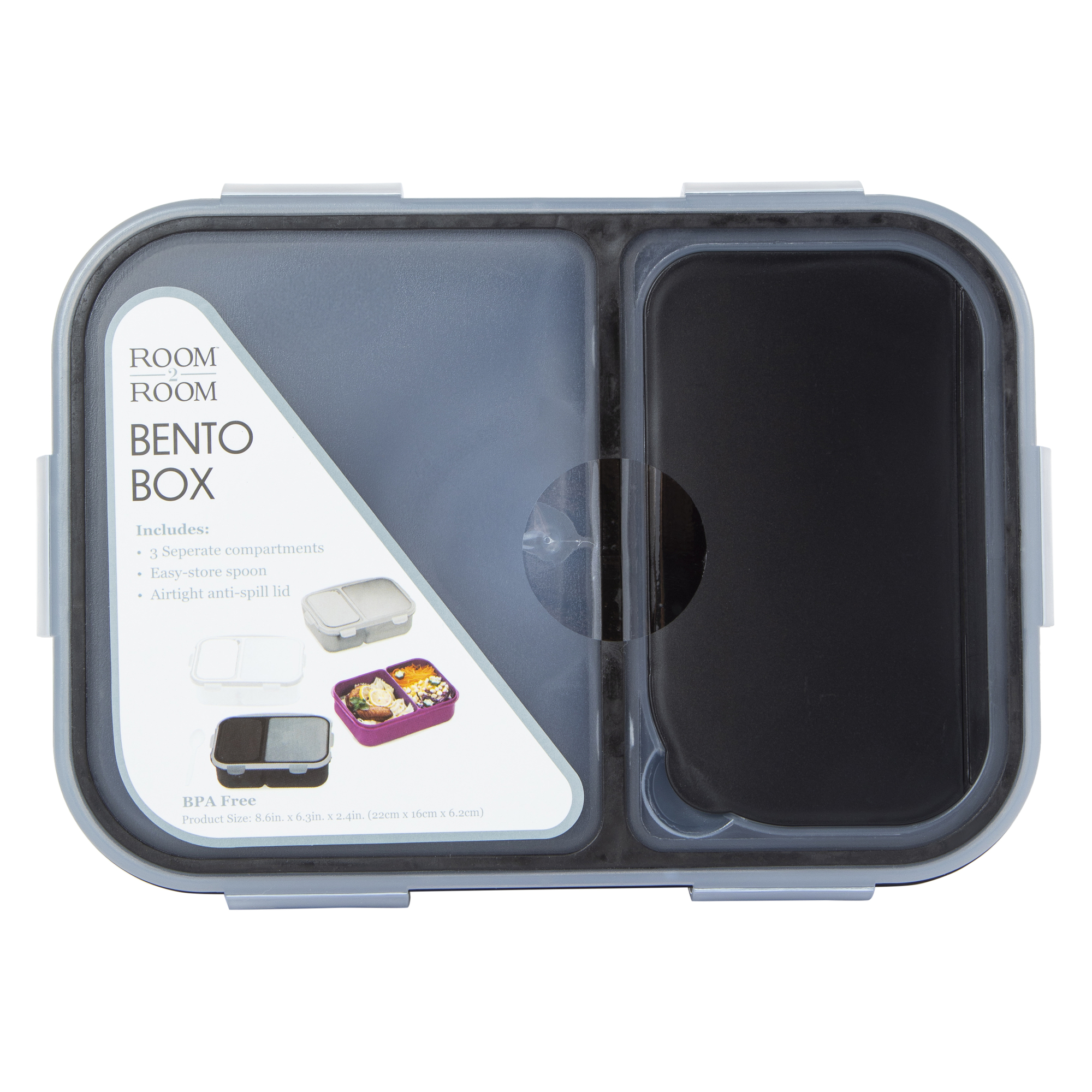 Bpa-Free Bento Box Food Storage Container 8.6in x 6.3in