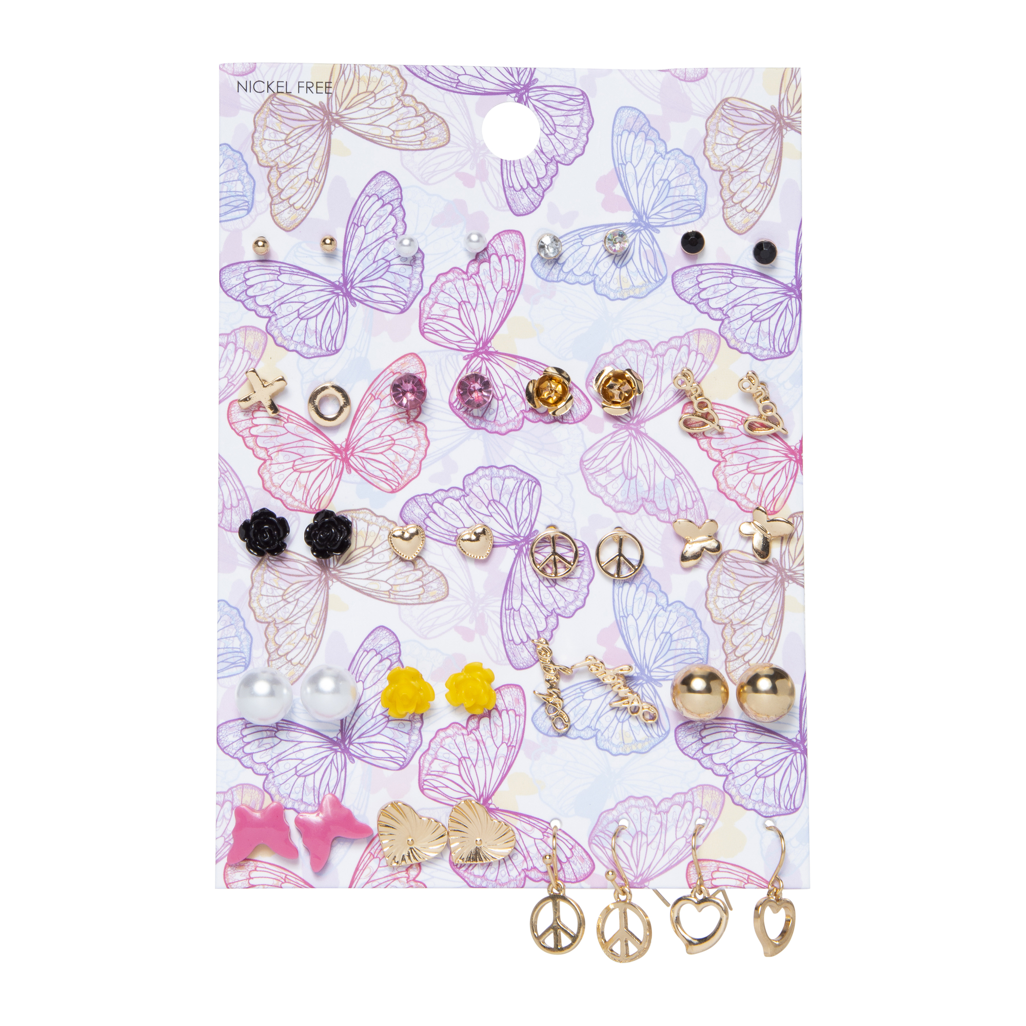 Butterfly Earrings Set, 20 Pairs