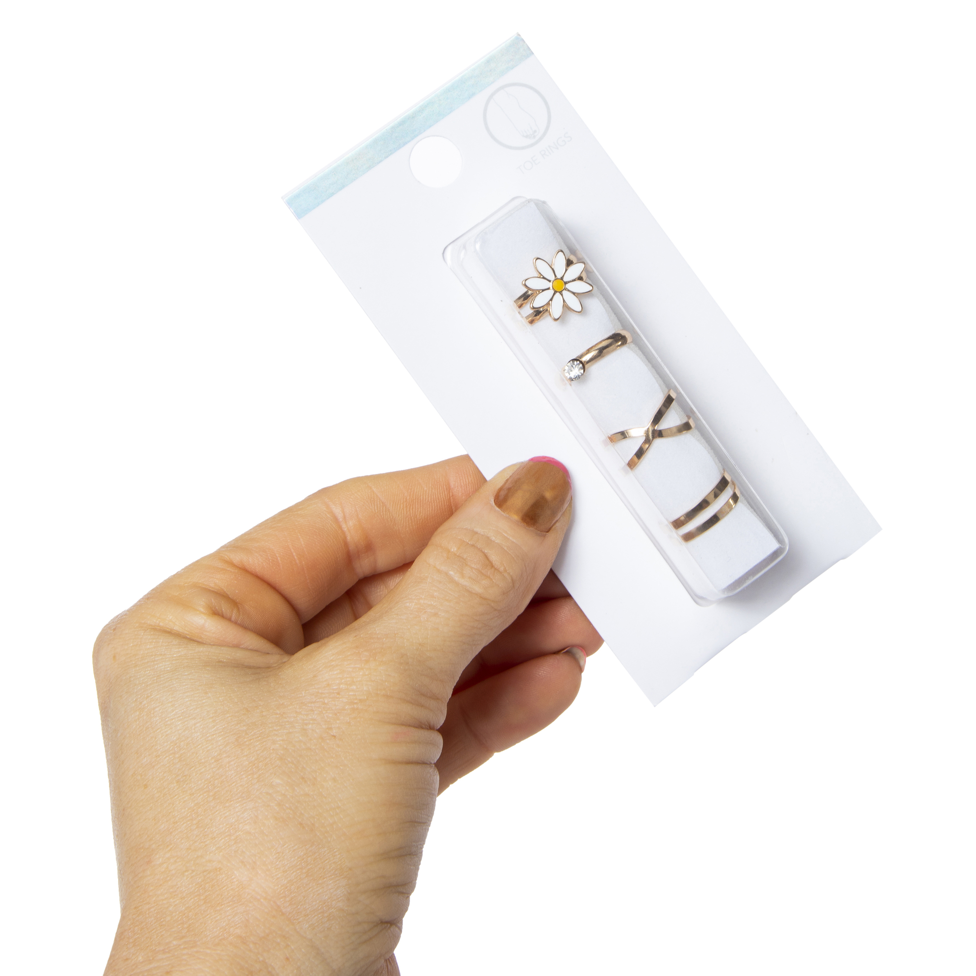 Daisy Toe Rings 4-Count Jewelry Set
