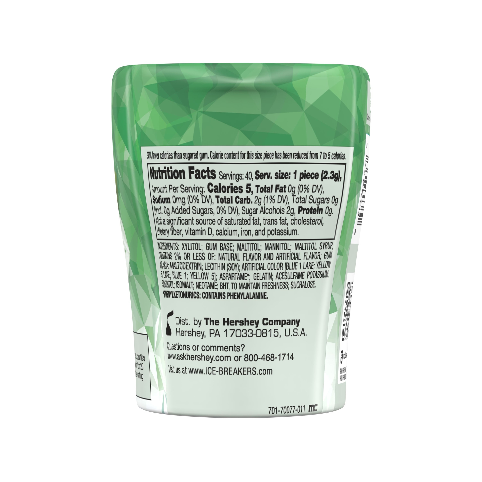 Ice Breakers® Ice Cubes Sugar Free Gum - Spearmint 40 Pieces