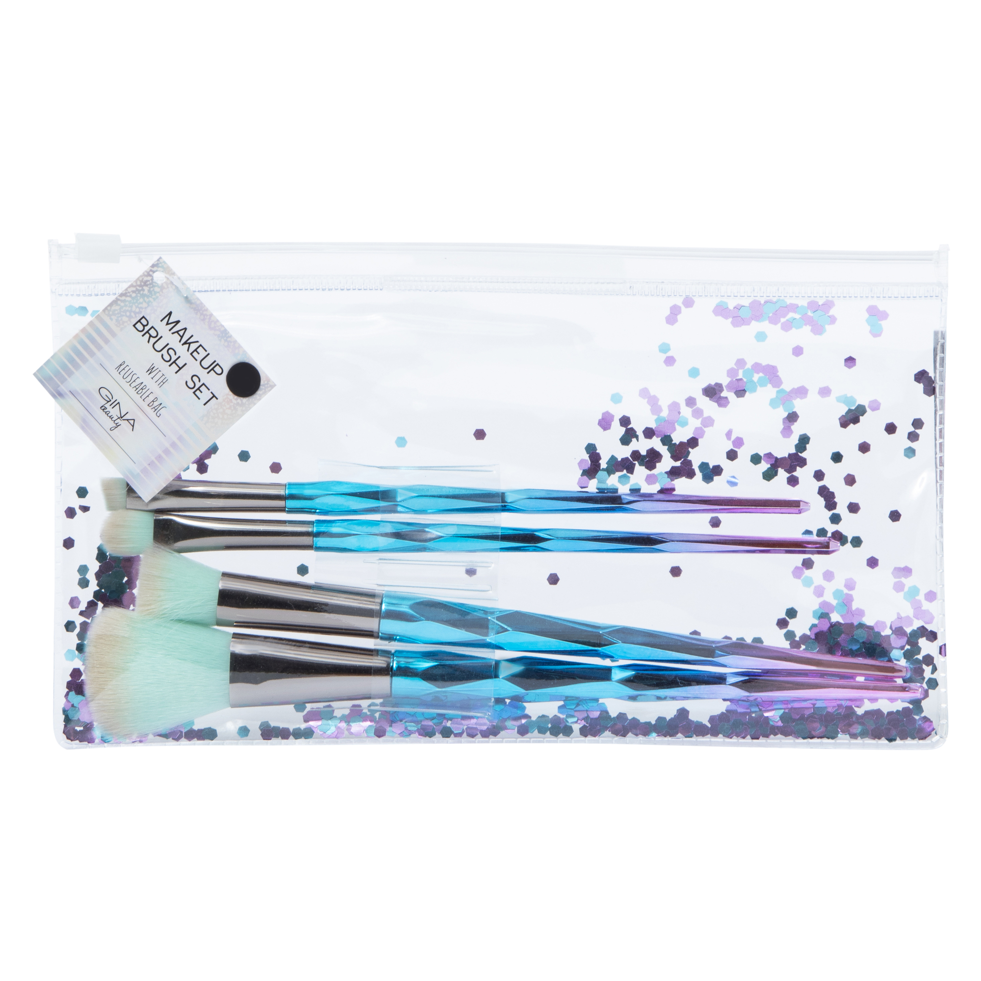 4-Piece Ombre Makeup Brush Set & Shaky Glitter Bag