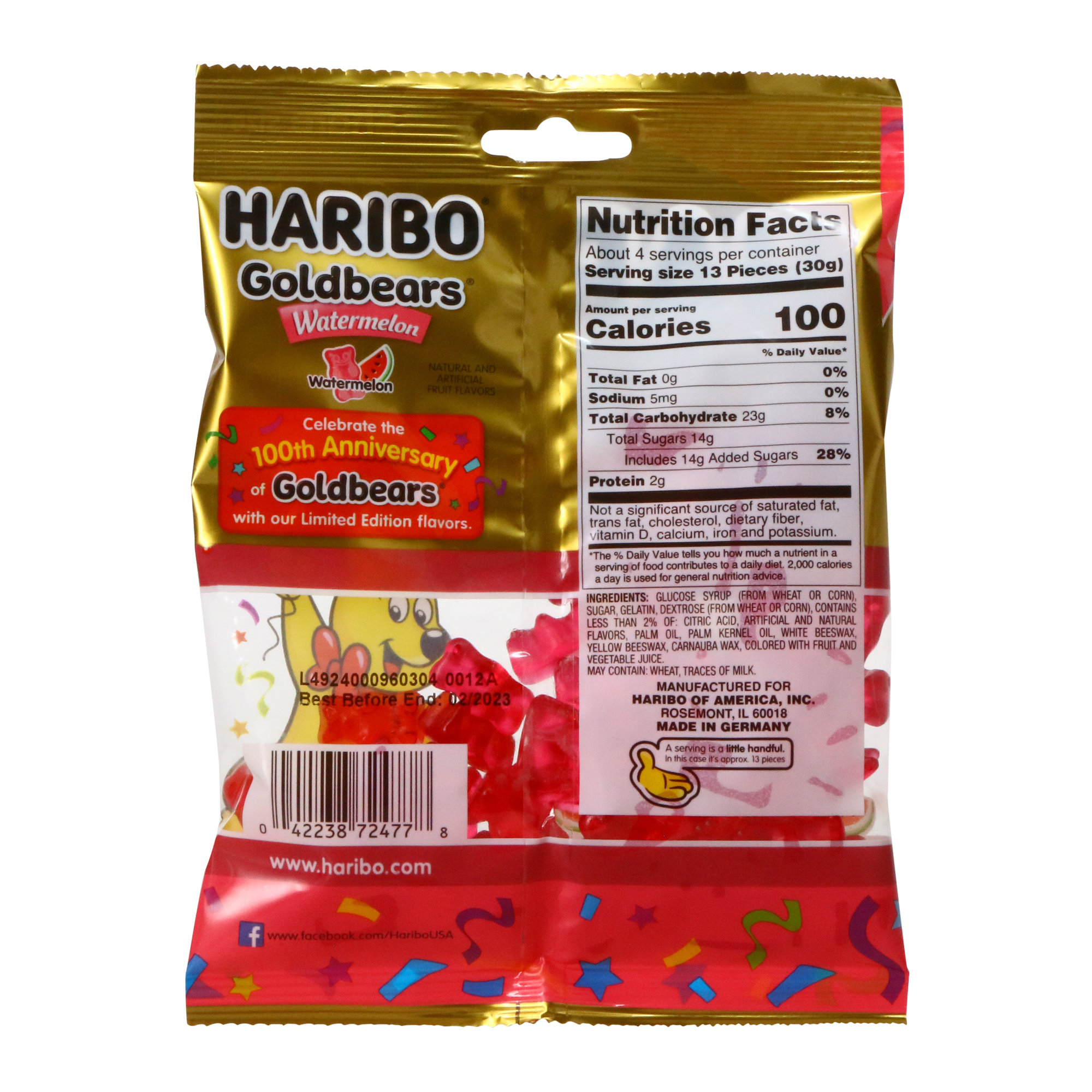 Haribo Goldbears® Watermelon 100Th Anniversary Edition Gummi Candy 4oz